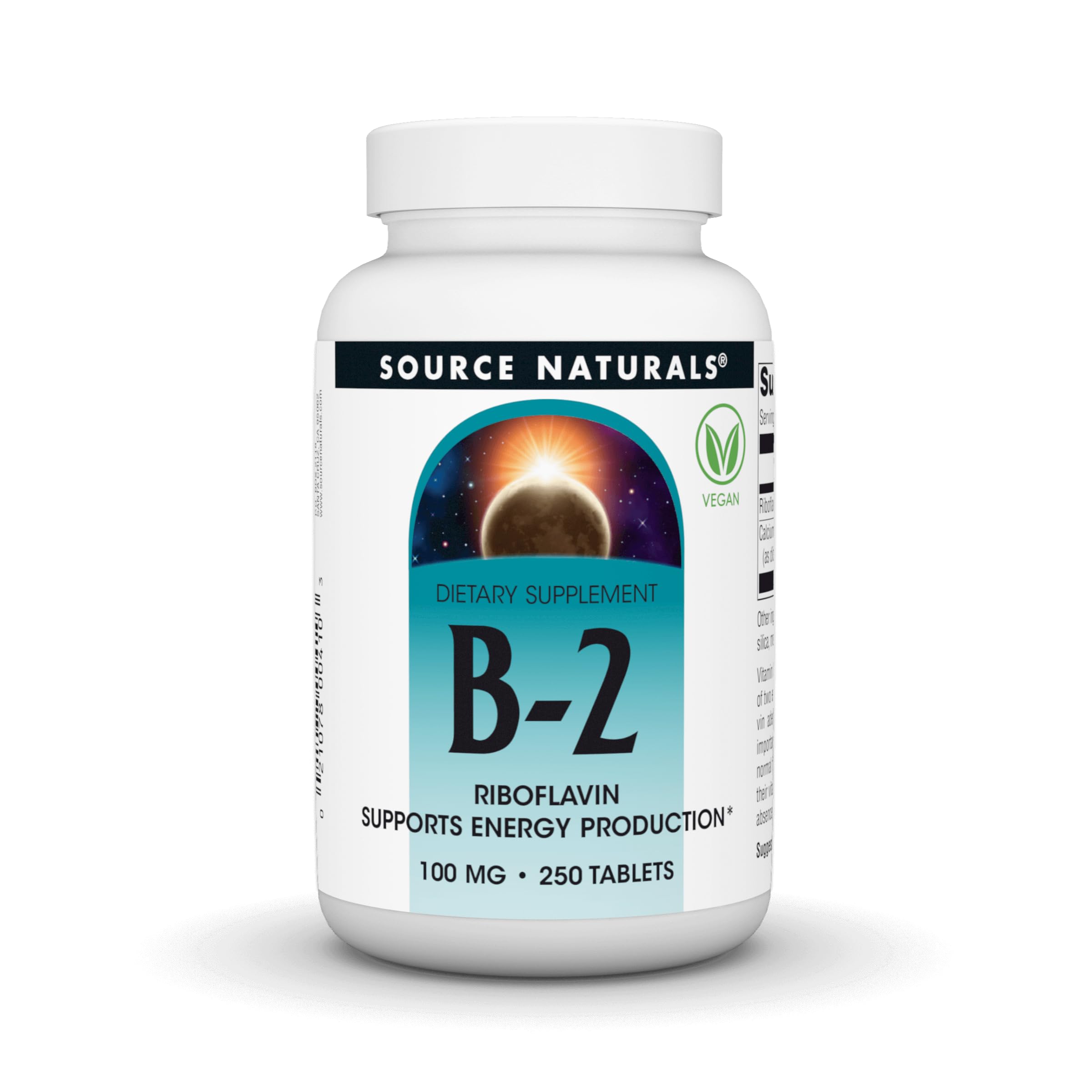 Source Naturals Vitamin B-2 Riboflavin 100 mg Supports Energy Production - 250 Tablets