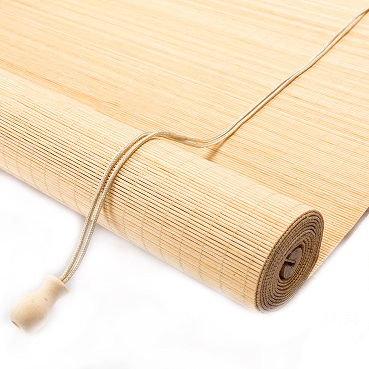 ZH-VBC Bamboo Shades for Windows, Bamboo Roller Blinds, Natural Roller Blackout Blinds Roman Wooden Blind Vertical Blind, 23 Inch / 31 Inch / 39 Inch / 47 Inch / 55 Inch Wide,W140xH330cm