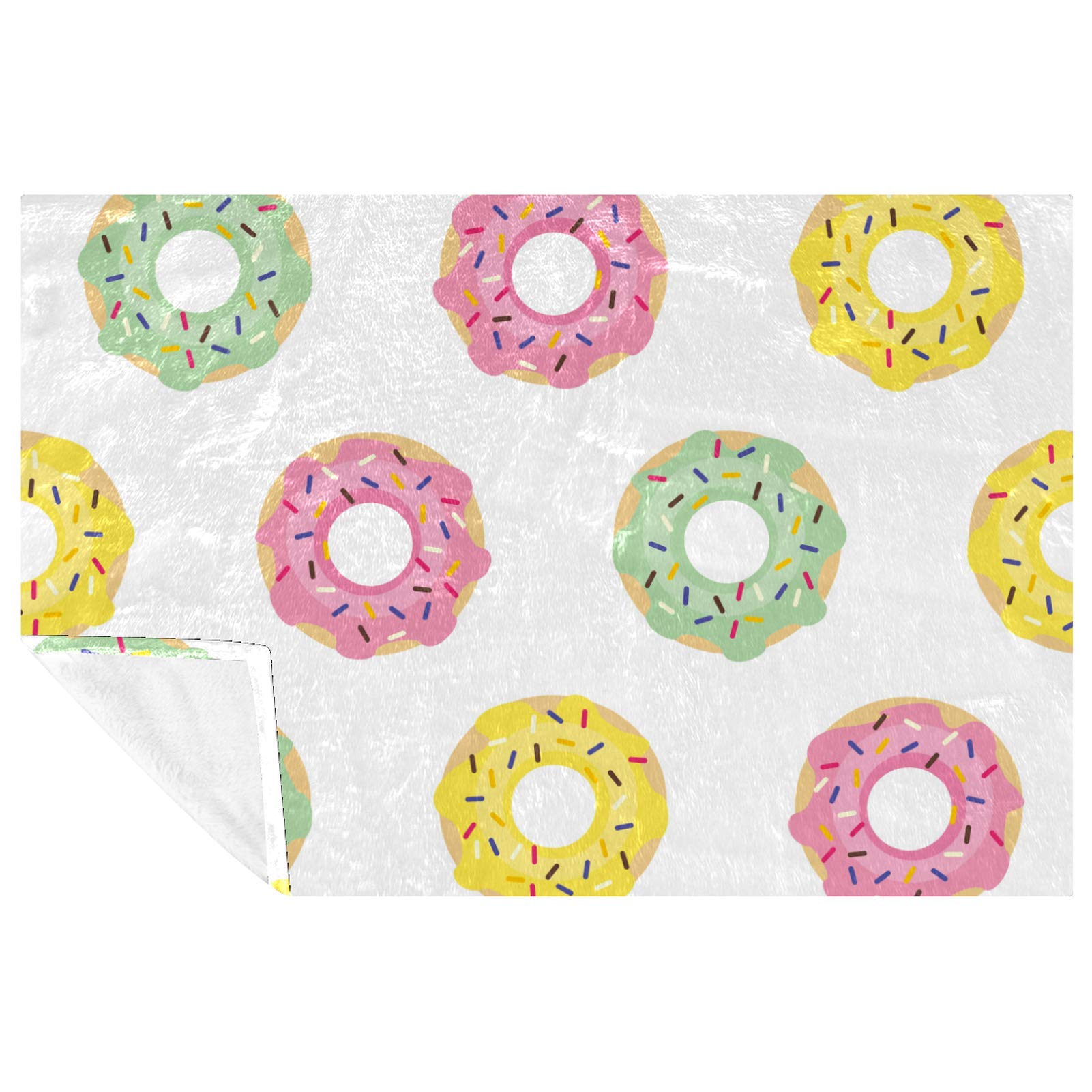 Jeté de lit chaud et doux couverture imprimé donut idéale pour camping et canapé