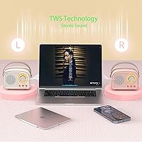 Vista 7 de Altavoz Bluetooth retro, altavoz vintage inalámbrico, altavoz Bluetooth portátil inalámbrico para exteriores, compatible con emparejamiento