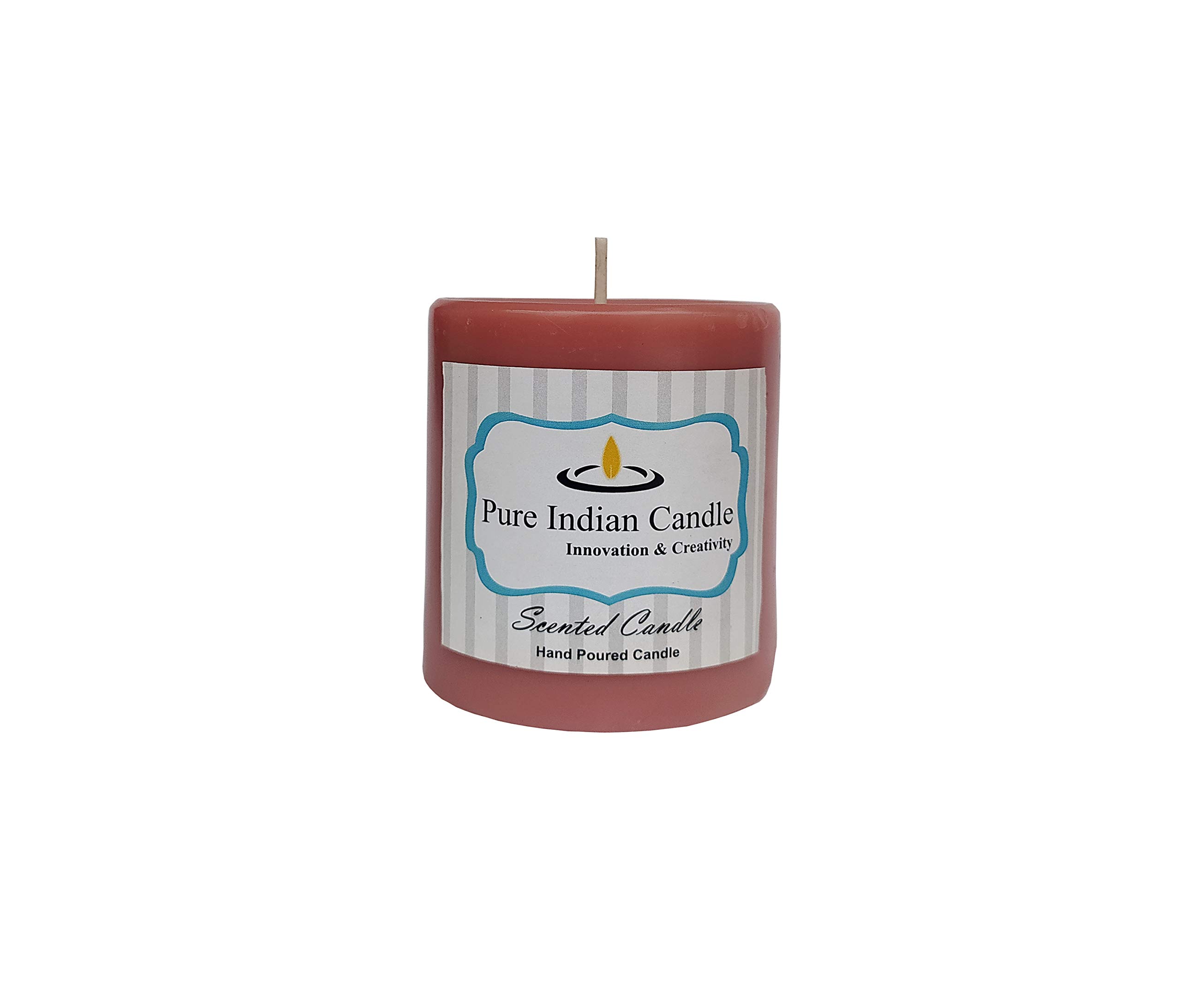 Pure Indian Candle Southern Pecan Chocolate Scented Handmade Pillar Candle