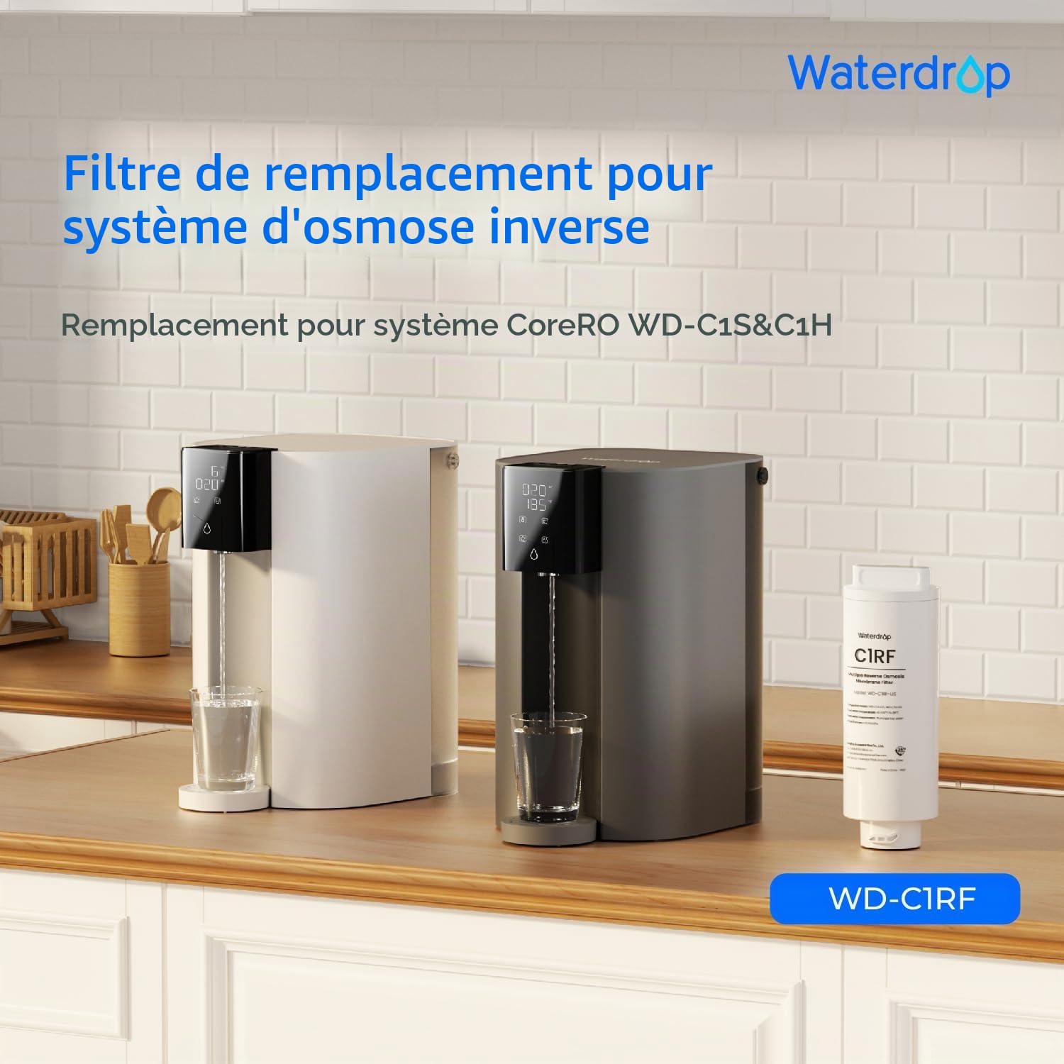 Waterdrop C1RF Filtre de Rechange pour Système RO de Comptoir C1H, 12 Mois