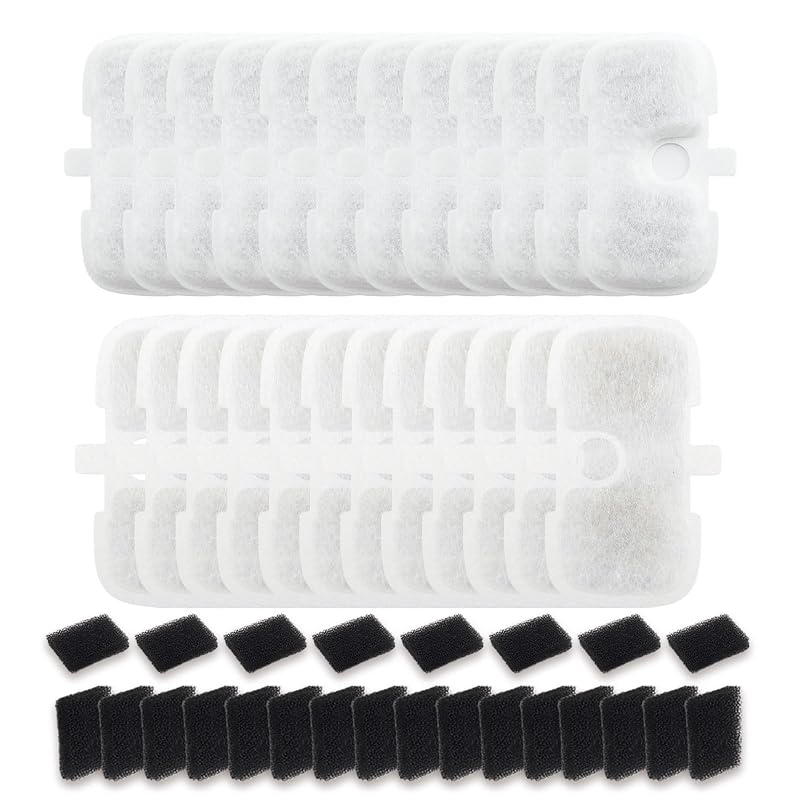 Refil para fonte de água para gatos compatível com PETLIBRO Dockstream MQHJKAB, pacote com 24 filtros e 24 esponjas
