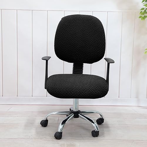 Vista 42 de MIFXIN Funda elástica elástica para silla de computadora, 2 piezas, de punto, universal, para silla de computadora, protector de muebles