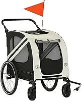 Vista 1 de Aosom Remolque de bicicleta para mascotas 2 en 1 para perros pequeños, cochecito de bicicleta de visibilidad en carretera, resistente a la intemperie