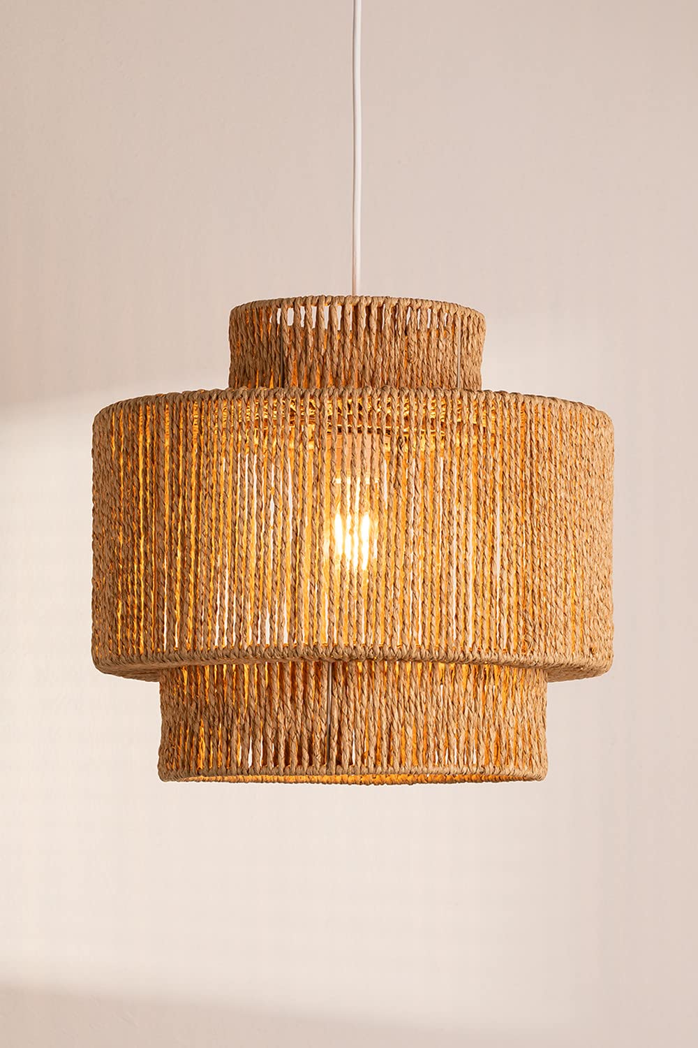 Lampada a sospensione da soffitto in carta intrecciata Bonny - SKLUM
