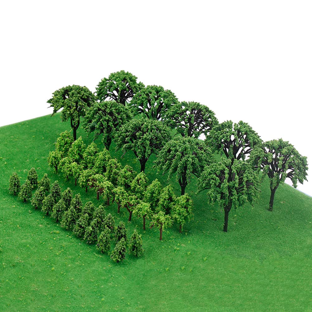 ZYWUOY 50PCS Alberi Miniatura Modello Treno Ferrovia Wargame Paesaggio Scala