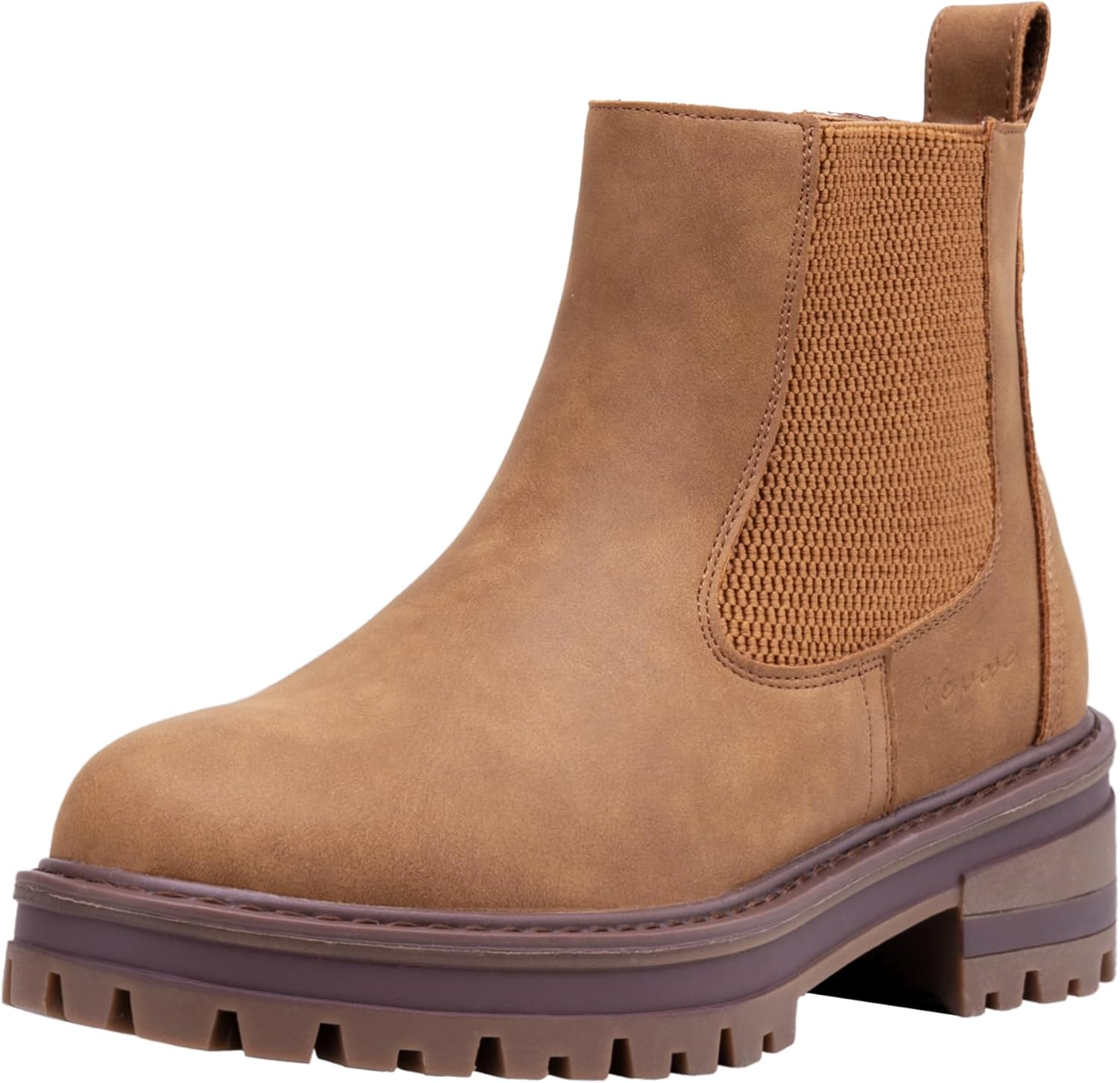 Lug Sole Boots-9608-camel