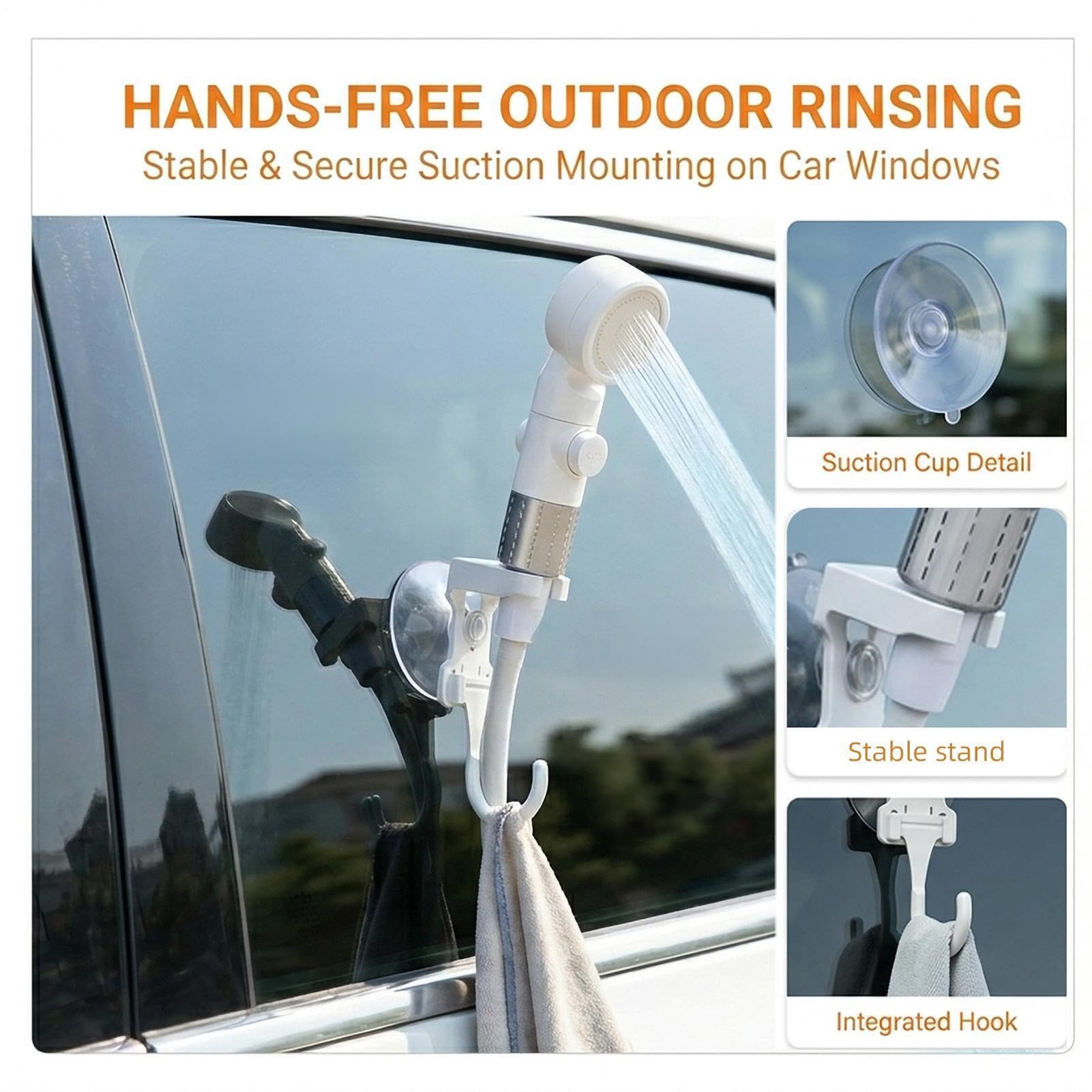 Doccia da Campeggio Lavaggio con Tubo e Display LED | attrezzatura da campeggio doccia portatile da esterno per Interno Esterno Escursioni Tenda Auto Camper Servizi Igienici