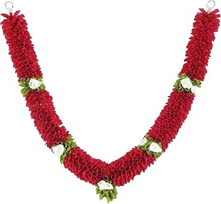 Amazon Brand - Umi Artificial Garland for Home Decoration, 30 Inches Handcrafted Artificial Rose Flower Garland for Sankra... Price In India