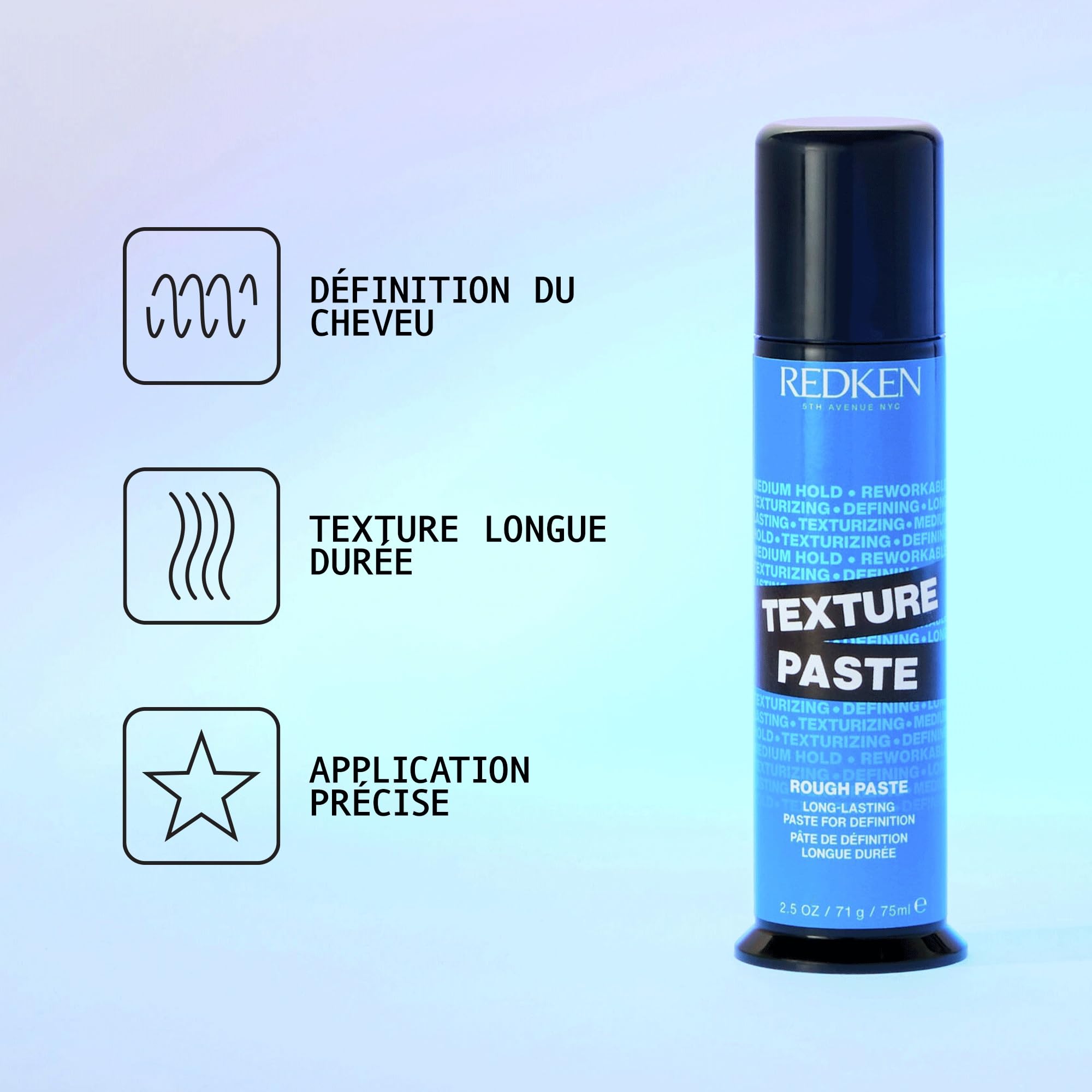 REDKEN Texturize - Pâte Fixante Longue Durée - Cire Coiffante Pour Homme & Femme - Spécial Style Non Structuré & Ebouriffé - Fini Souple - Tous Types de Cheveux - Spray 75 ml