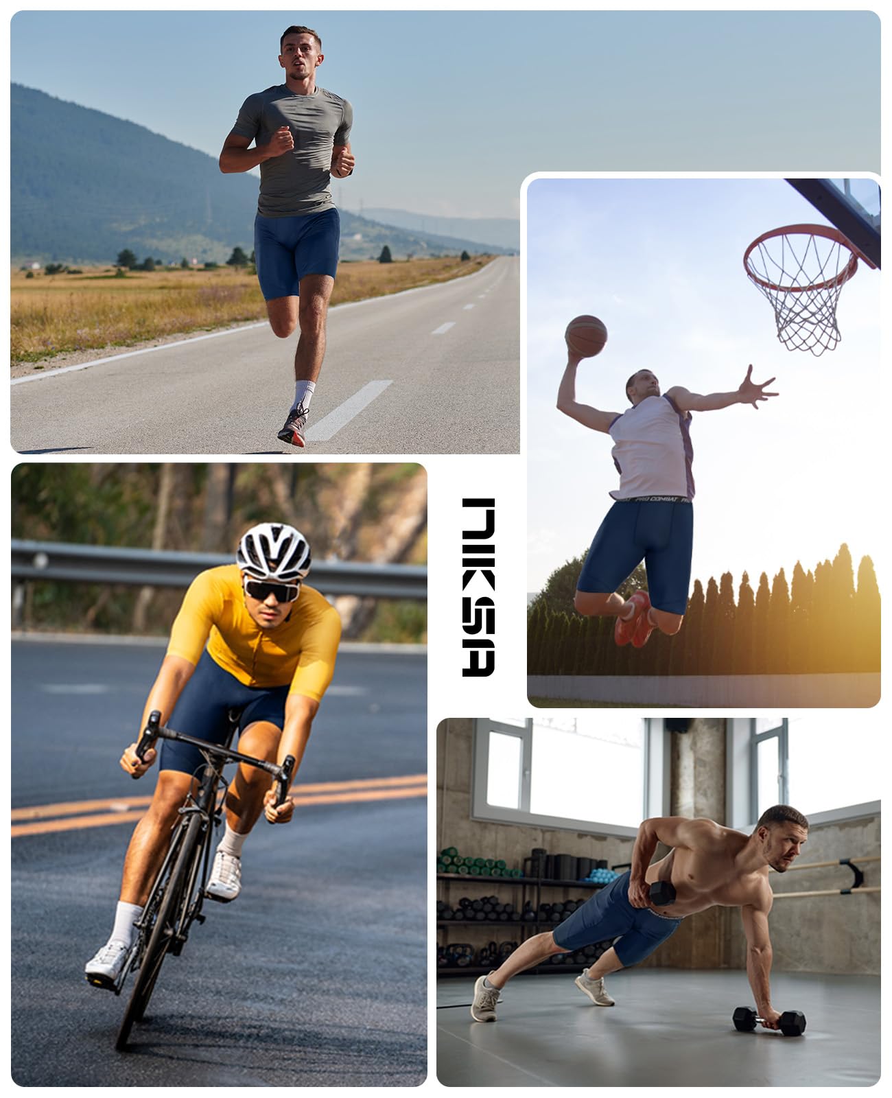 Niksa 1/3 Piezas Mallas Running Hombre Mallas Cortas Hombre Pantalones Cortos Entrenamiento con Bolsillo para Celular Secado Rápido Transpirable Pantalones Cortos
