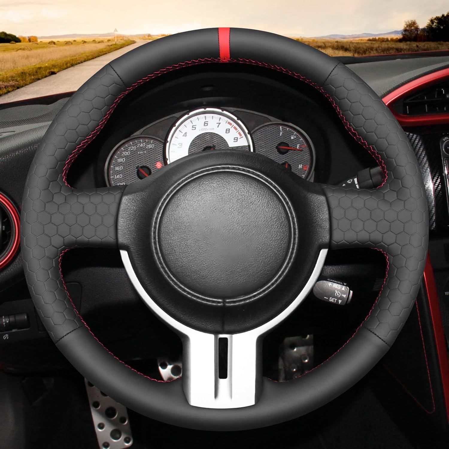 MEWANT Steering Wheel Cover for Toyota 86 (GT86) for Subaru BRZ for Scion FR-S FRS Steering Wrap