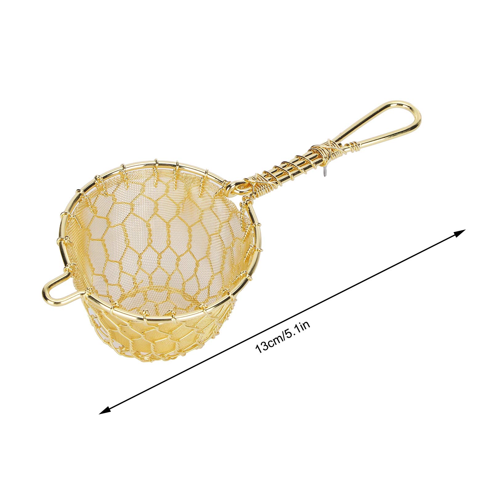 Infuseur à thé en cuivre, filtre réutilisable en vrac avec long manche, maille fine tissée à la main pour théière, idéal pour l'infusion de thé à base de plantes et de feuilles en vrac