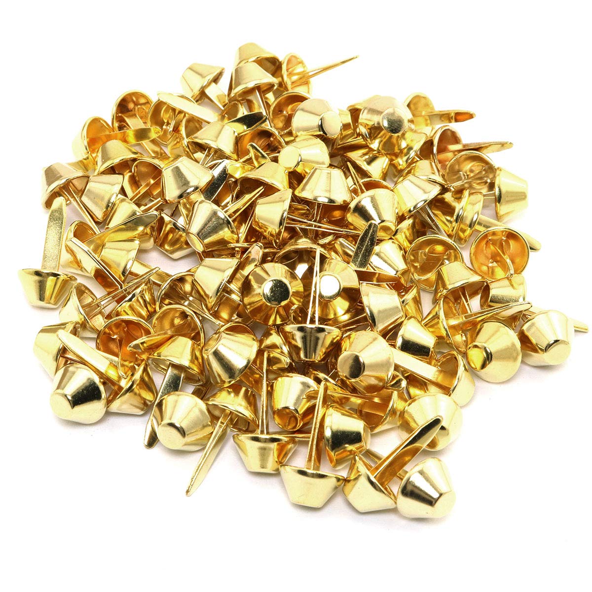 LQ Industrial Mushroom Spike 100PCS 1/2Inch Flat Metal Bag Feet Studs Rivets for Leather Craft DIY Purse Handbag Feet Nailhead Gold-image-25