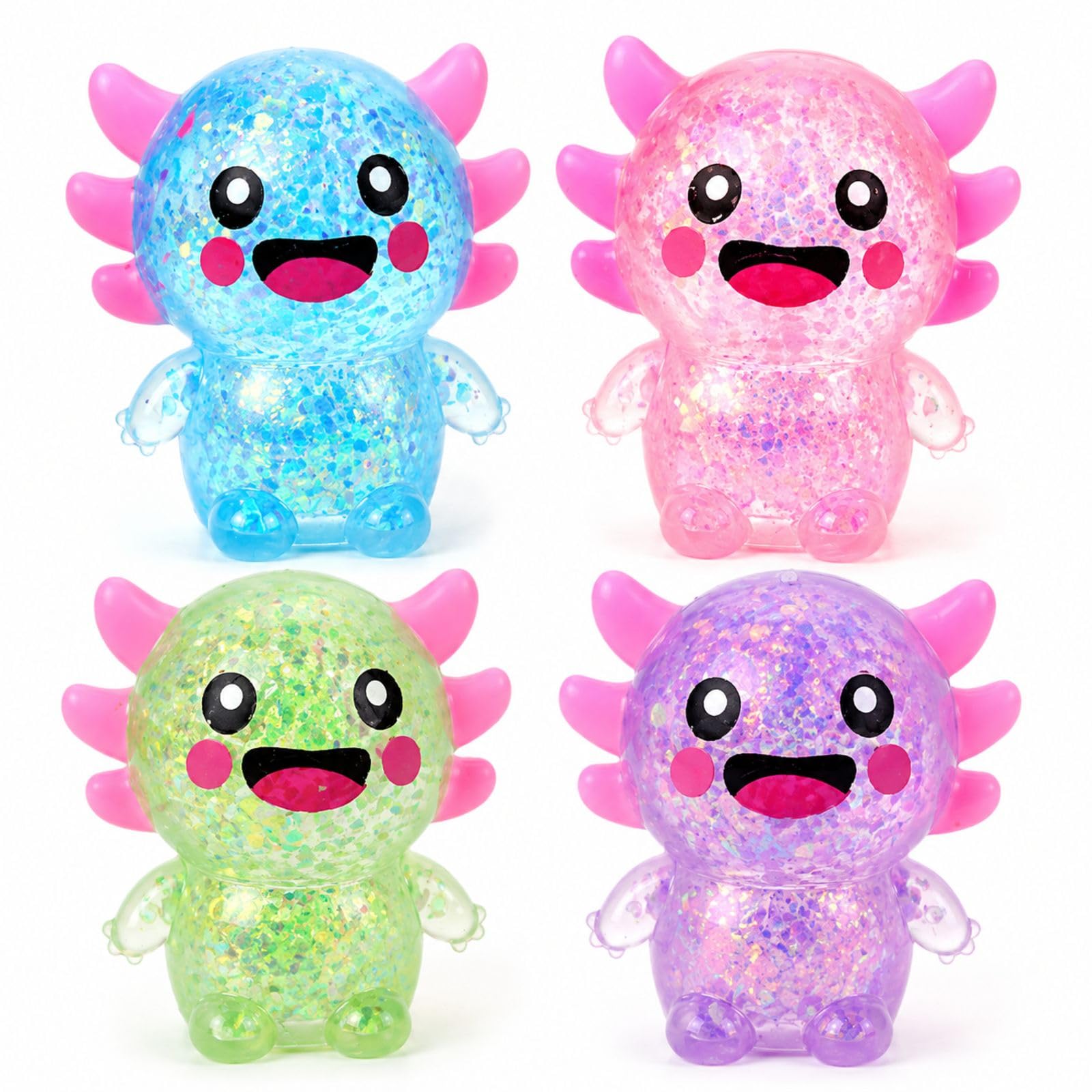 4PCS Axolotl Squishy, Adorable Colorful Decor for Home Decorators Axolotl Fans
