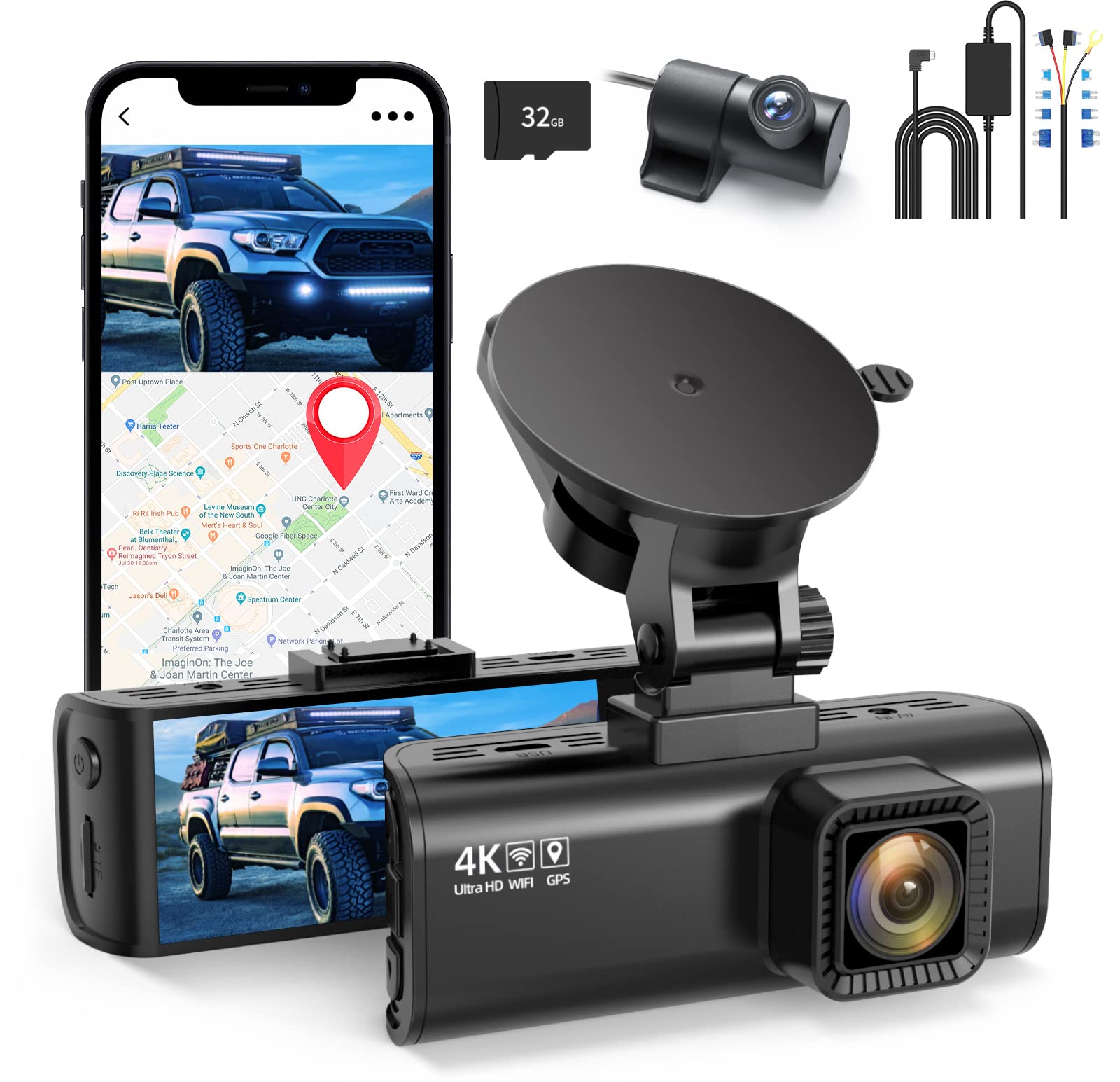 REDTIGER F7NP Dash Cam Acc Hardwire Kit 4K Starvis 2 Dash Camera for Cars with Built-in GPS WiFi