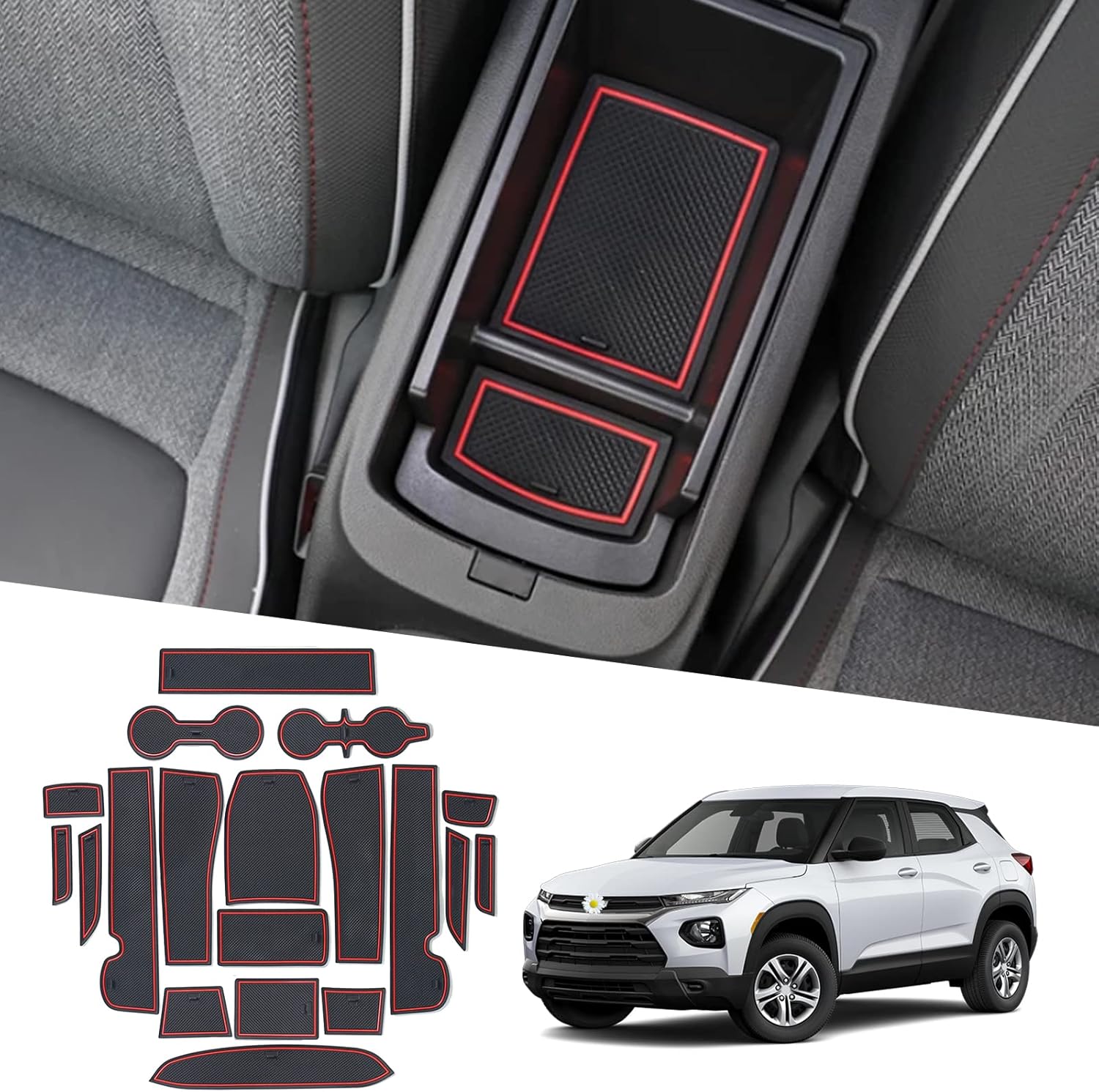 2026 Seltos Door Slot Mats for Kia Seltos 2026 Accessories Cup Holder Inserts Center Console Liner Compatible with 2021 2022 2023 2024 2025 2026 Kia Seltos LX/S/EX/SX/X-Line(20 PCS/Sets)