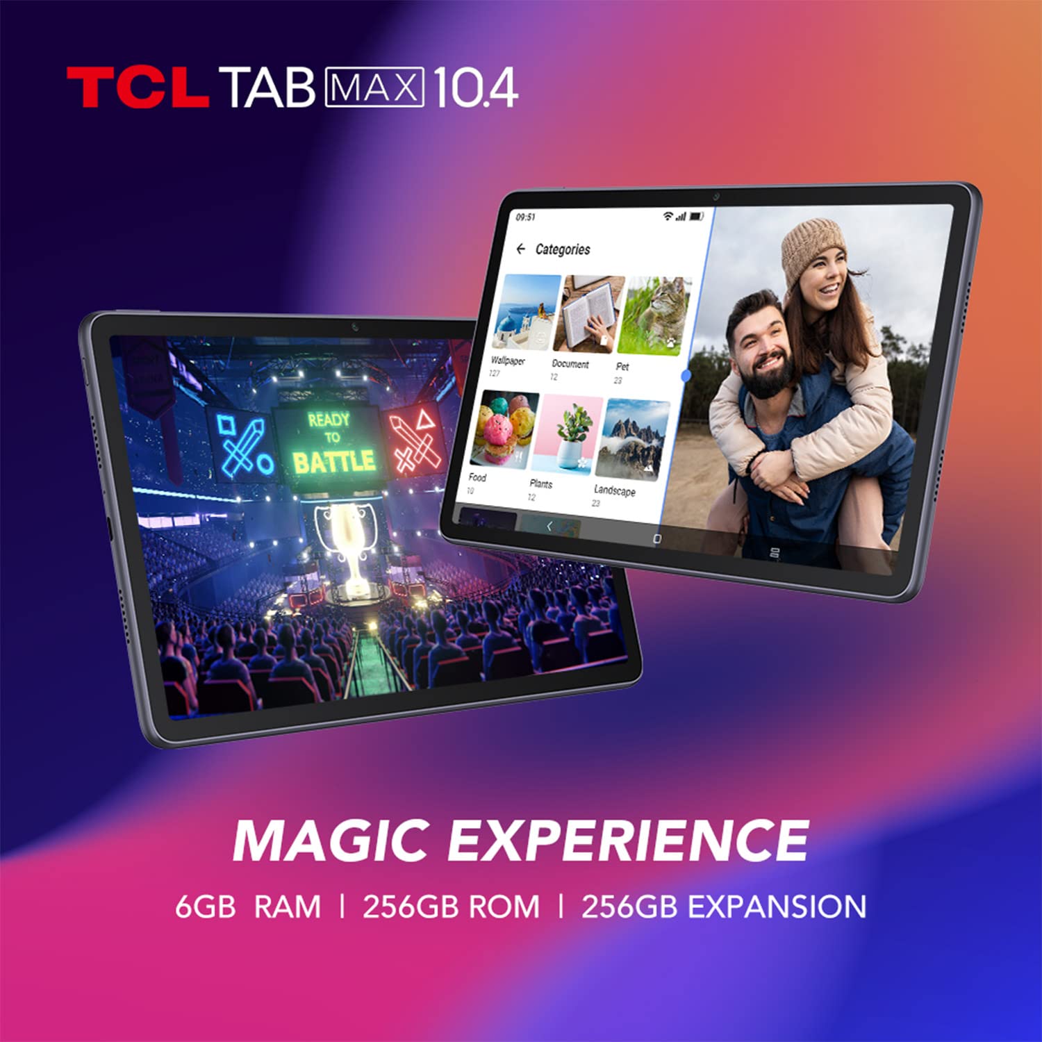 Tablet TCL TABMAX 10.4, Wi-Fi, 256GB, 6GB RAM, Octa-Core, Tela