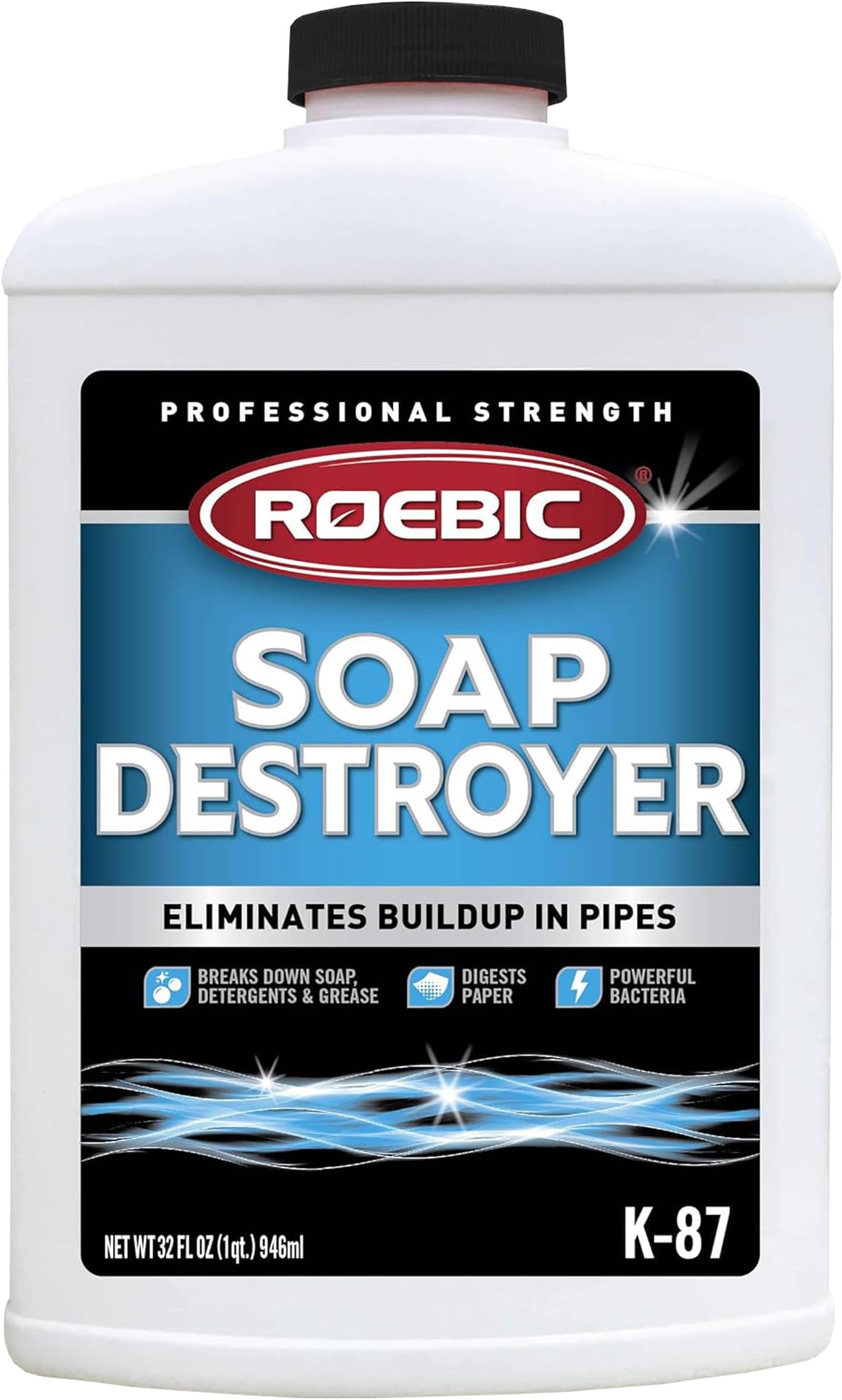K-87-SD, Grease And Paper Digester: Exclusive Bacteria Eliminates Buildup in Septic Tank Pipes - 32 Fl Oz (Pack of 1)