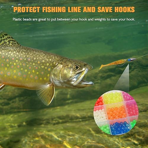 Miniatura 10 de Dovesun Cuentas de pesca que brillan en la oscuridad, cuentas de pesca para agua salada, 1035 unids600 piezas250 piezas120 cuentas coloridas para