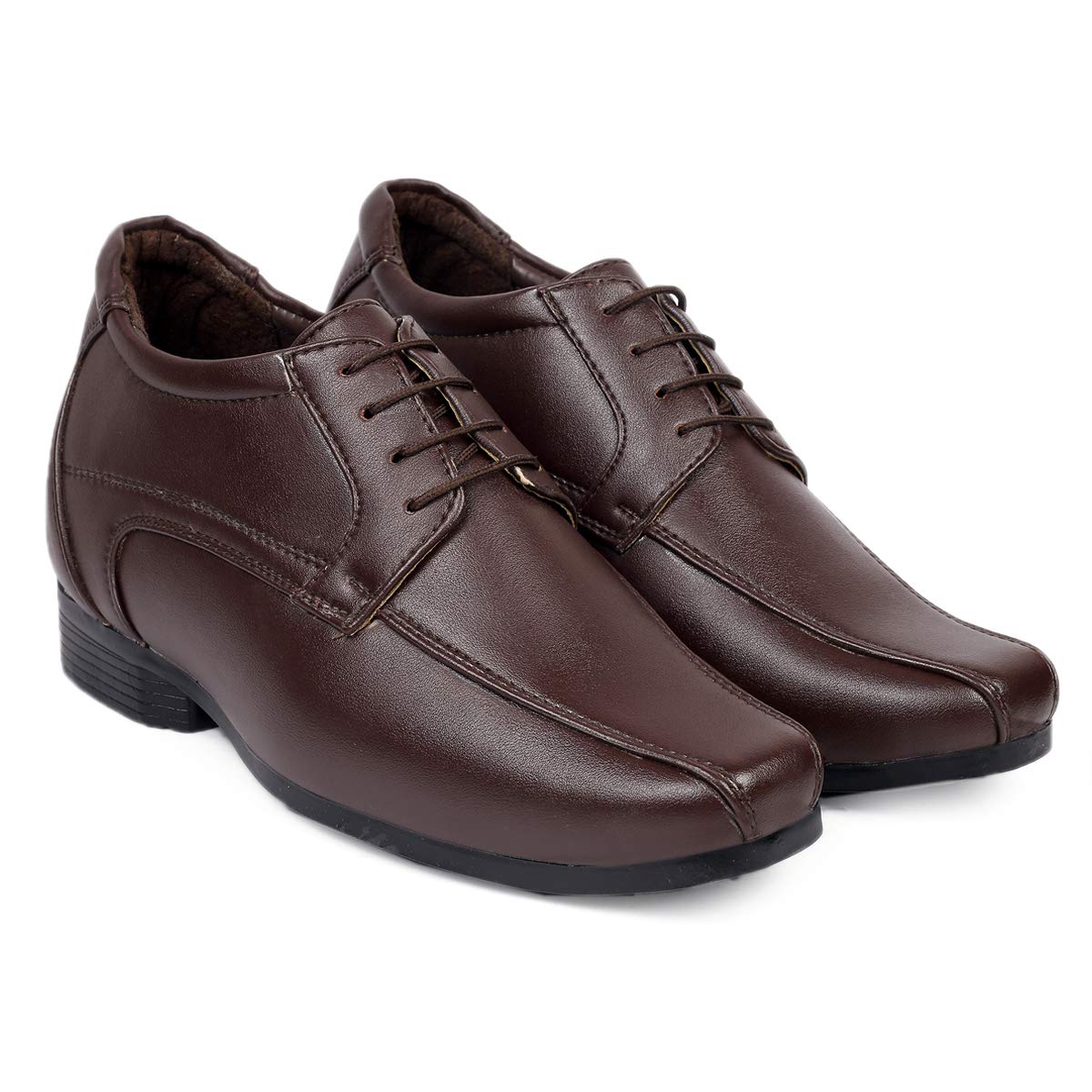 YUVRATO BAXI Mens All New 3 Inch Hidden Height Increasing Faux Leather Formal Wear Derby Lace-up Brown Elevator Shoes (B08K3BF8G9) Amazon Price History, Amazon Price Tracker