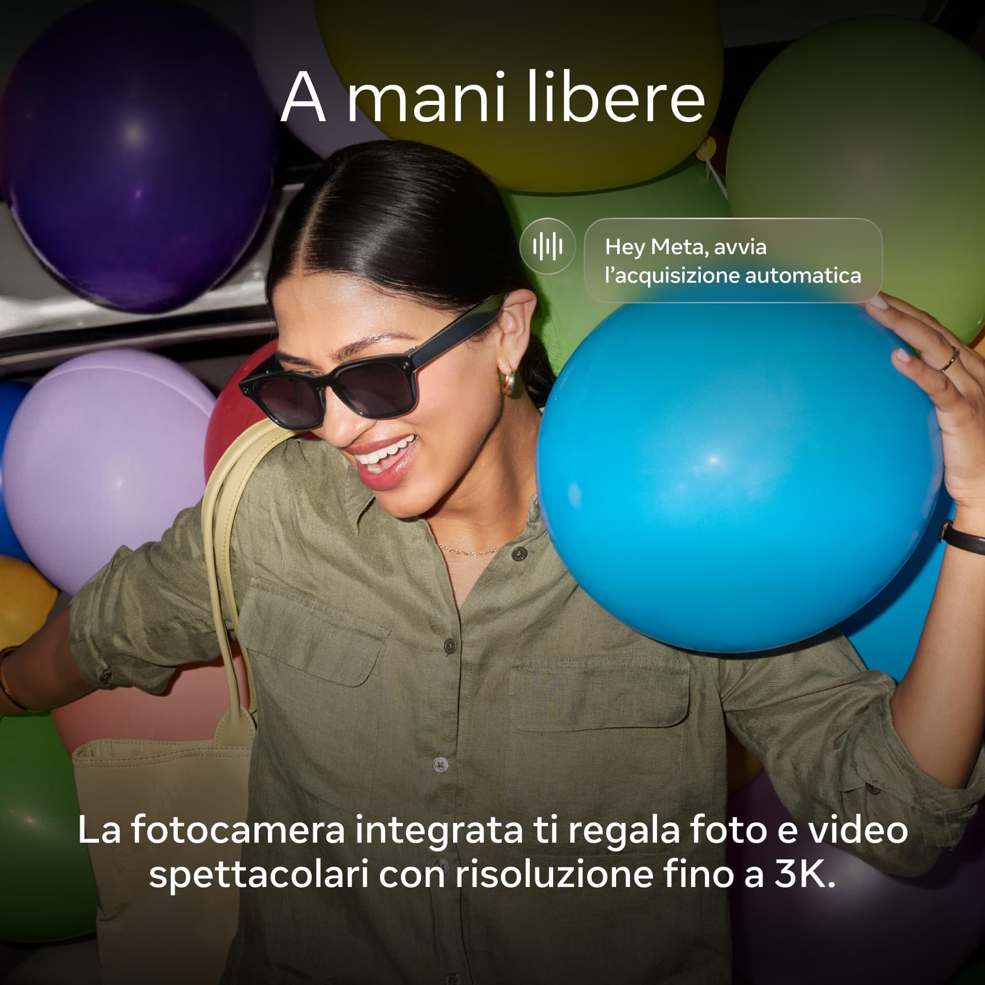 Meta Fury Racing Green | AI glasses unisex, Fotocamera da 12 MP, Traduzione in tempo reale — Risoluzione 3K HD — Oltre 8 ore di autonomia — Lenti Light Blue Atlantic
