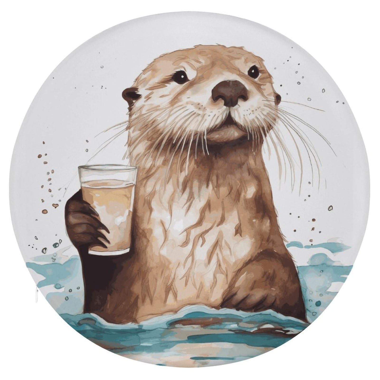Adfgyerh Style Sea Otter Cushion Memory Foam Pillow Core，Seat Cushion Detachable Design，Chair Cushions Suitable For All Seasons, And Can Be Used In Offices, Dining Rooms, Homes, And Other Settings.