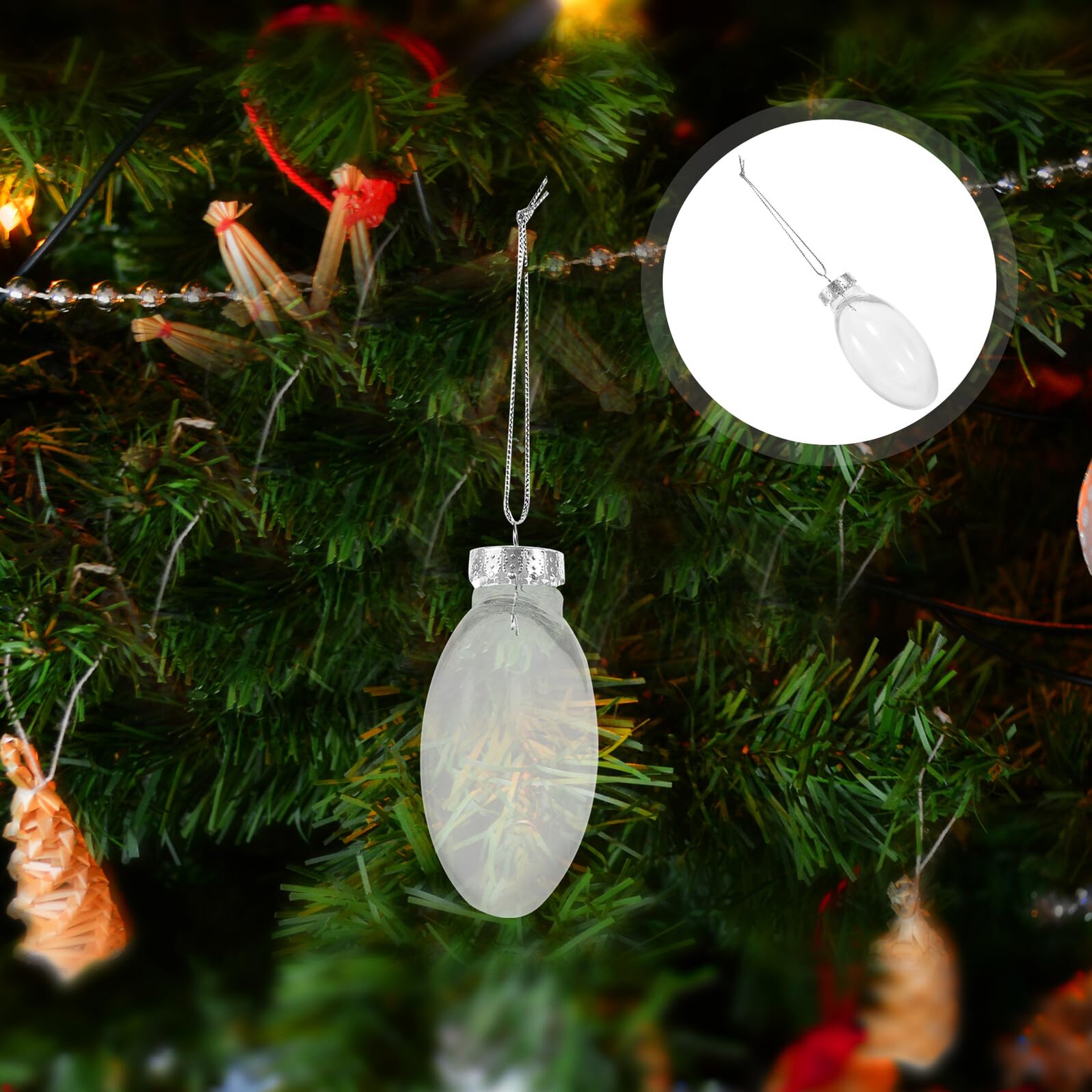 30pezzi Palline di Natale Bianche Trasparenti in Plastica Guscio Riempibile Infrangibile per Decorazioni Natalizie Dischi Piatti Vuoti per Alberi di Natale e Artigianato Fai da Te