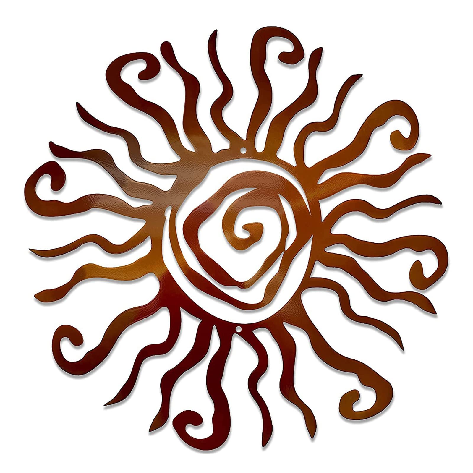 Firlar Wacky Sun Metal Wall Art Steel Outdoor Decor,12 inch Rust Proof Wall Sculpture Spiral Sun Decor Art,Metal Wall Decor for Home Bedroom Living