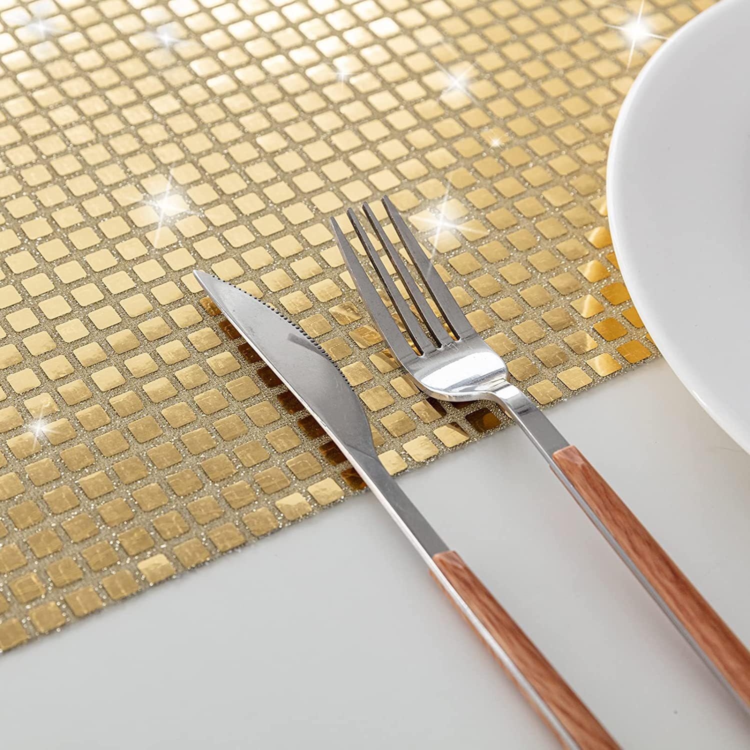 Set de table disco paillettes or pour accessoire photo et buffet