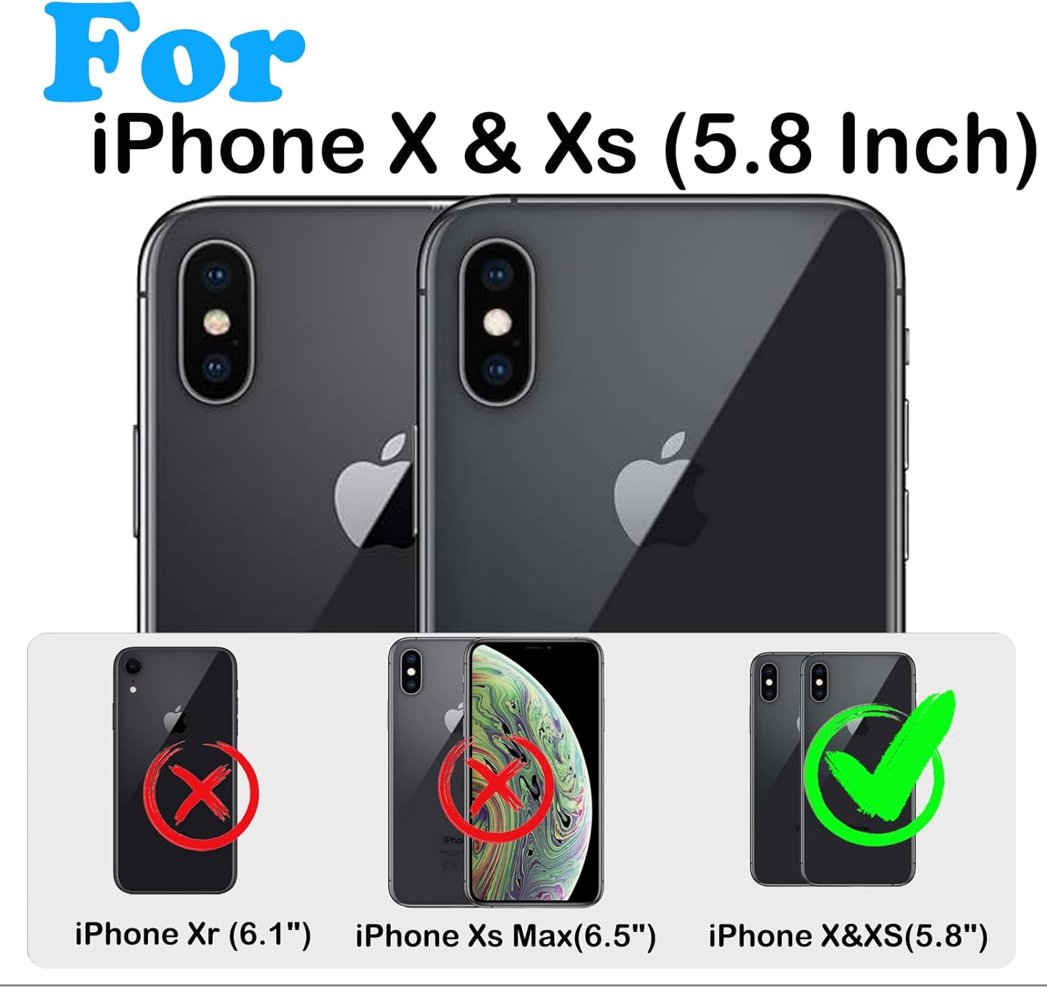 for iPhone X Case with Built-in Screen Protector, iPhone Xs Case Belt Clip Holster,Heavy Duty Shockproof Drop Protection Military Grade Rugged Full Body Phone Cover with Kickstand (Black) - Image 7