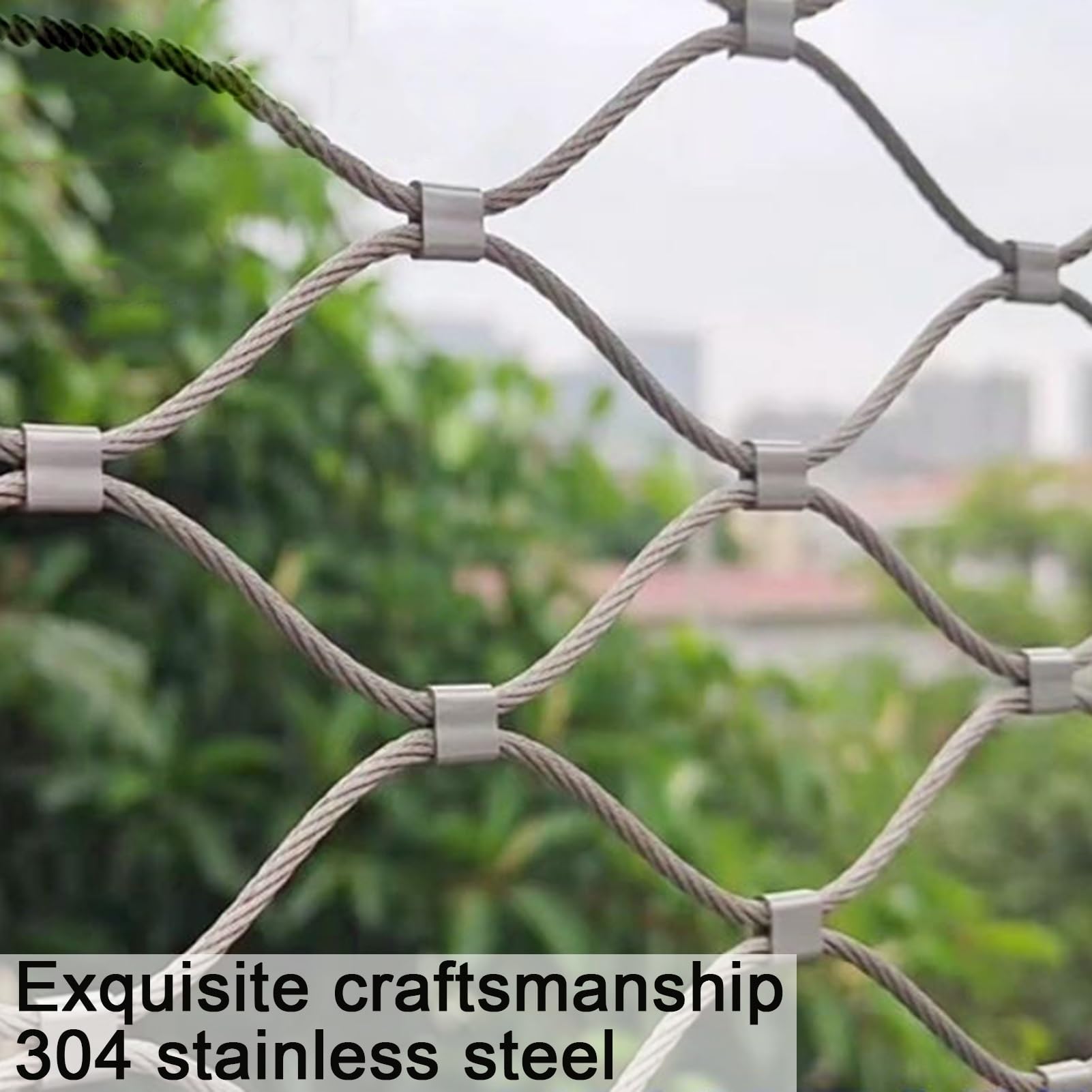 Alambre Espino Galvanizado Valla De Cuerda De Acero Inoxidable 304, Red De Protección De Decoración De Límites De Balcón, Malla De Seguridad para Equipos De Juego Resistencia Al Impacto para Jardín D