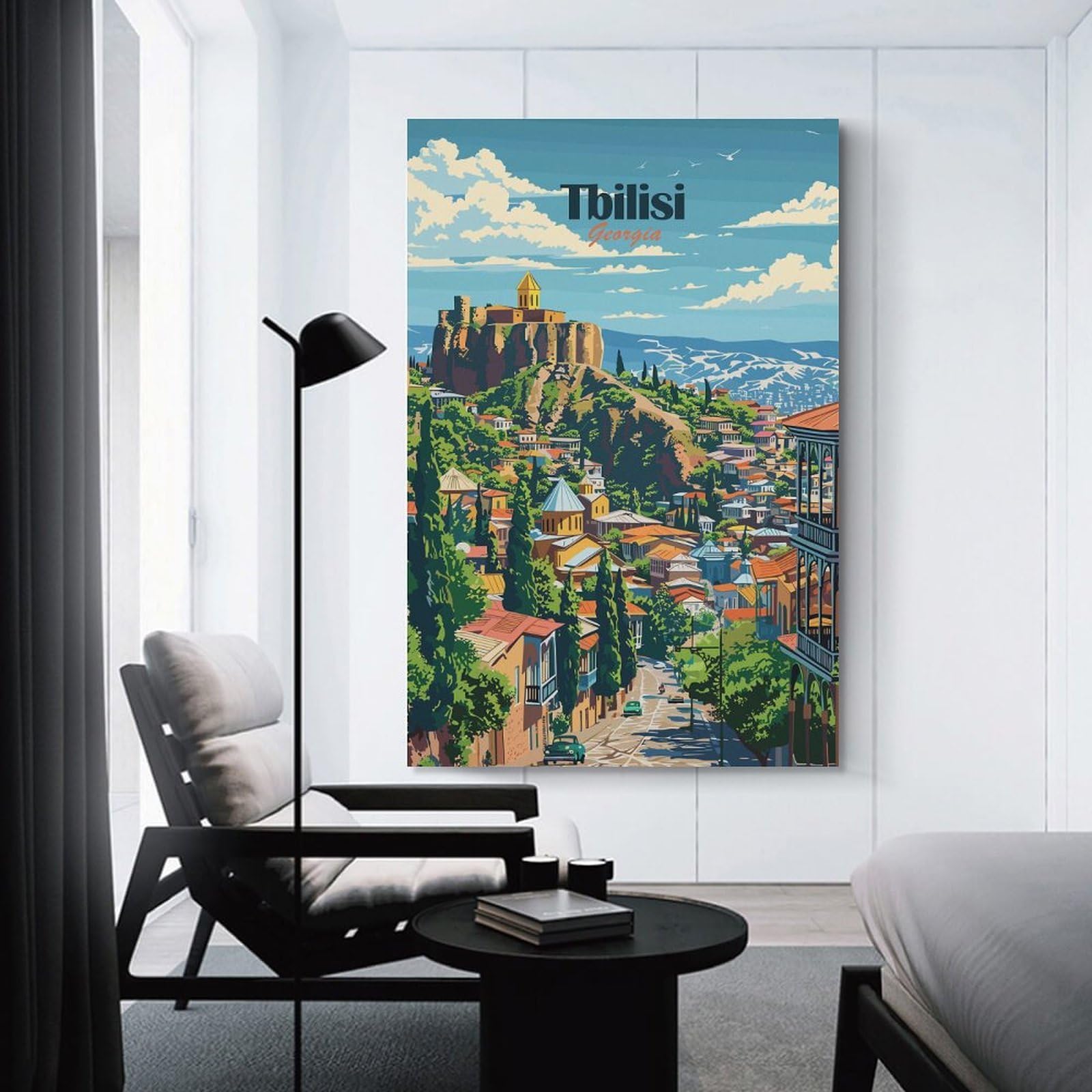 Junmoney Canvas Wall Decor Tbilisi, Georgia Travel, 24x36inch(60x90cm), for Gallery Wall Decor And Room Displays, An Easy Match for Collected Prints