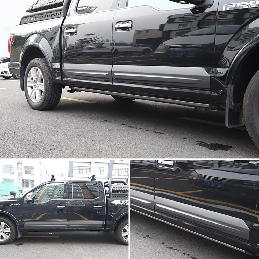 Body Side Panel Molding Trim Protector Compatible with 2015-2020 Ford F150 ?Personality ABS Door Molding?50.4inch x 7.9inch Door Edge Guard for Truck (2015-2020 Grey)