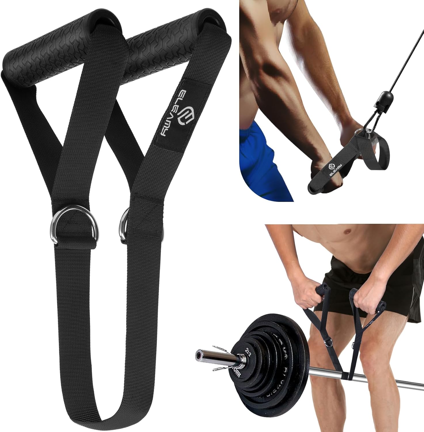 Landmine Attachment for Barbell Bar，Portable Landmine Handle Straps, T Bar Row Attachment, Fits Barbell and Cable Machine, Portable Strength Training and Home Gym Equipment