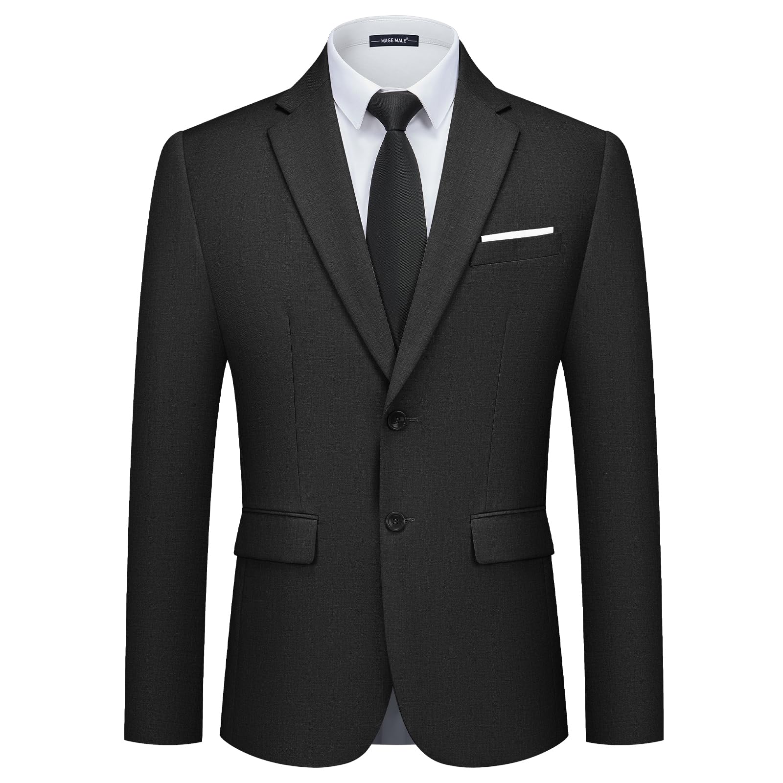 Chaqueta de Traje para Hombre de Dos Botones Blazer de Color Liso de Negocios Business
