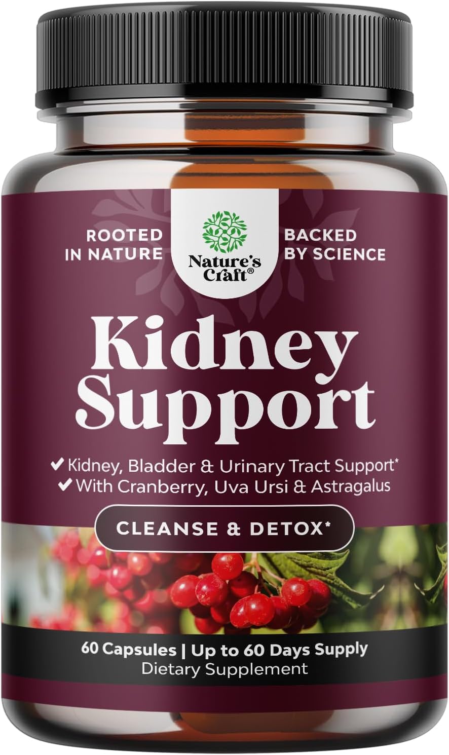 Kidney Support Supplement – High Strength Kidney Cleanse, Detox & Repair Cranberry Extract Capsules with Uva Ursi, Stinging Nettle & Chanca Piedra – Urinary Tract Health & Bladder Cleanse – 60 Caps Kidney Support Supplement – High Strength Kidney Cleanse, Detox & Repair Cranberry Extract Capsules with Uva Ursi, Stinging Nettle & Chanca Piedra – Urinary Tract Health & Bladder Cleanse – 60 Caps