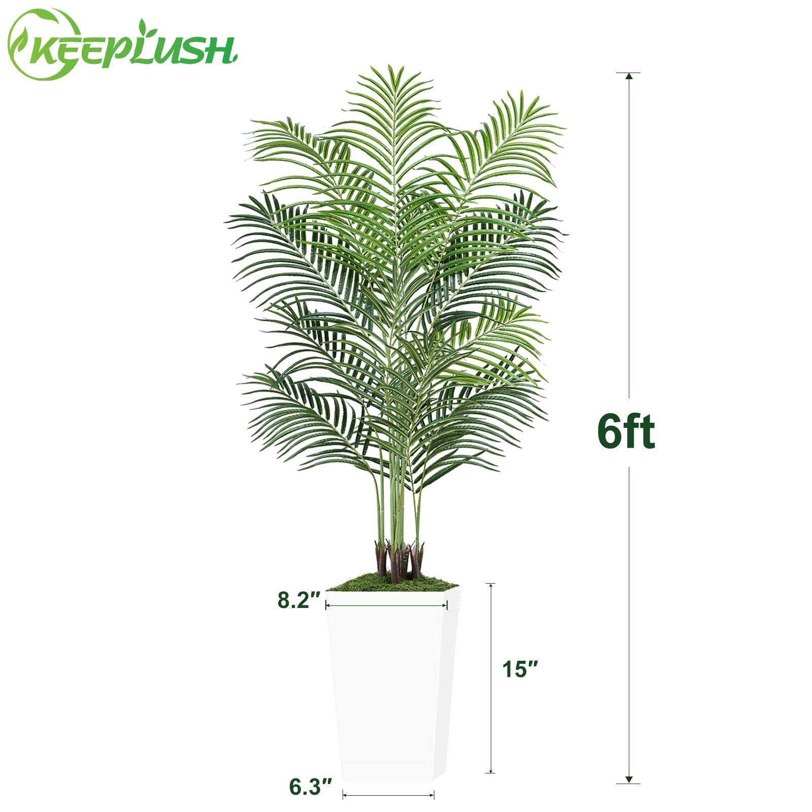 Palmboom Decor, Kunstmatige Palmbomen voor Buiten, Tropische Palm Kunstplant Boom Met Staande Stam, Nep Palmboom voor Tuin 2m 1.8m