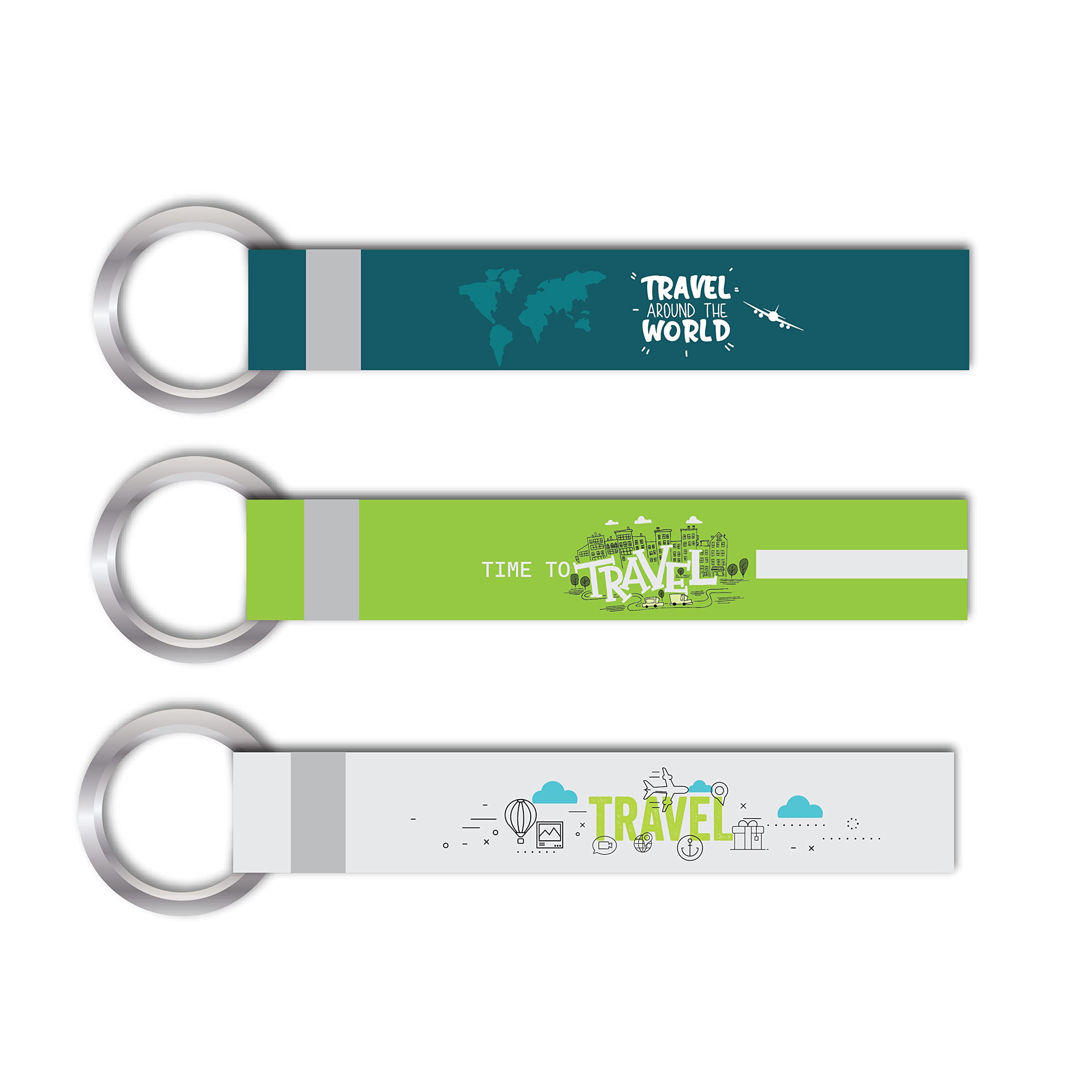signoogle 3 Pcs Combo Travel World Quotes Adventure Printed Lanyard keychain Holder For All Car Bikes Girls Boys Home Key Holder Tag Multicolored (6.00 x 1.00 Inch)-picture-35