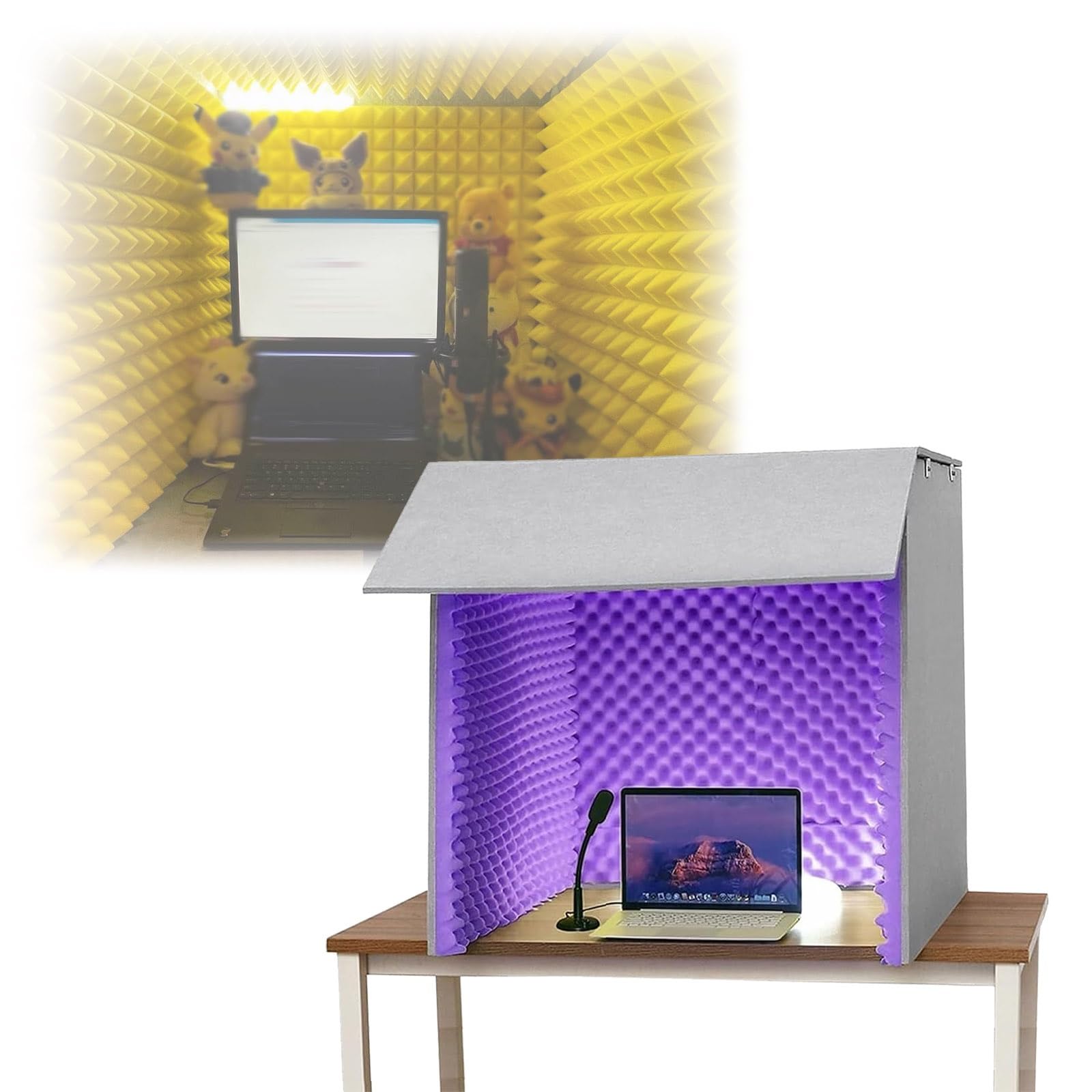 Boîte d'isolation phonique pour micro éliminant l'écho des enregistrements