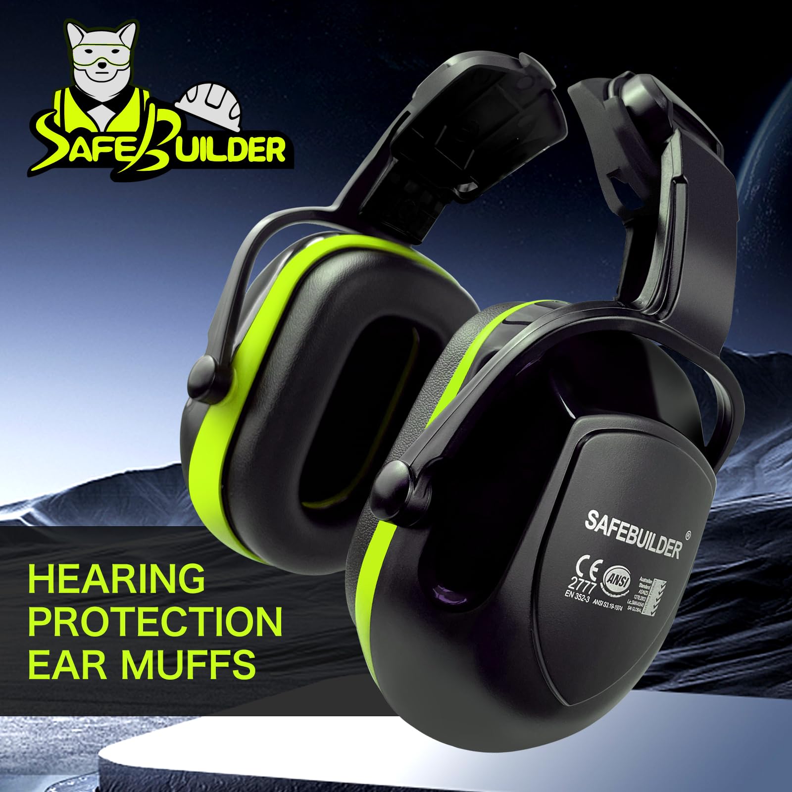 Snapklik.com : SAFEBUILDER,Ear Muffs For Hard Hats Fit,Earmuffs Noise ...