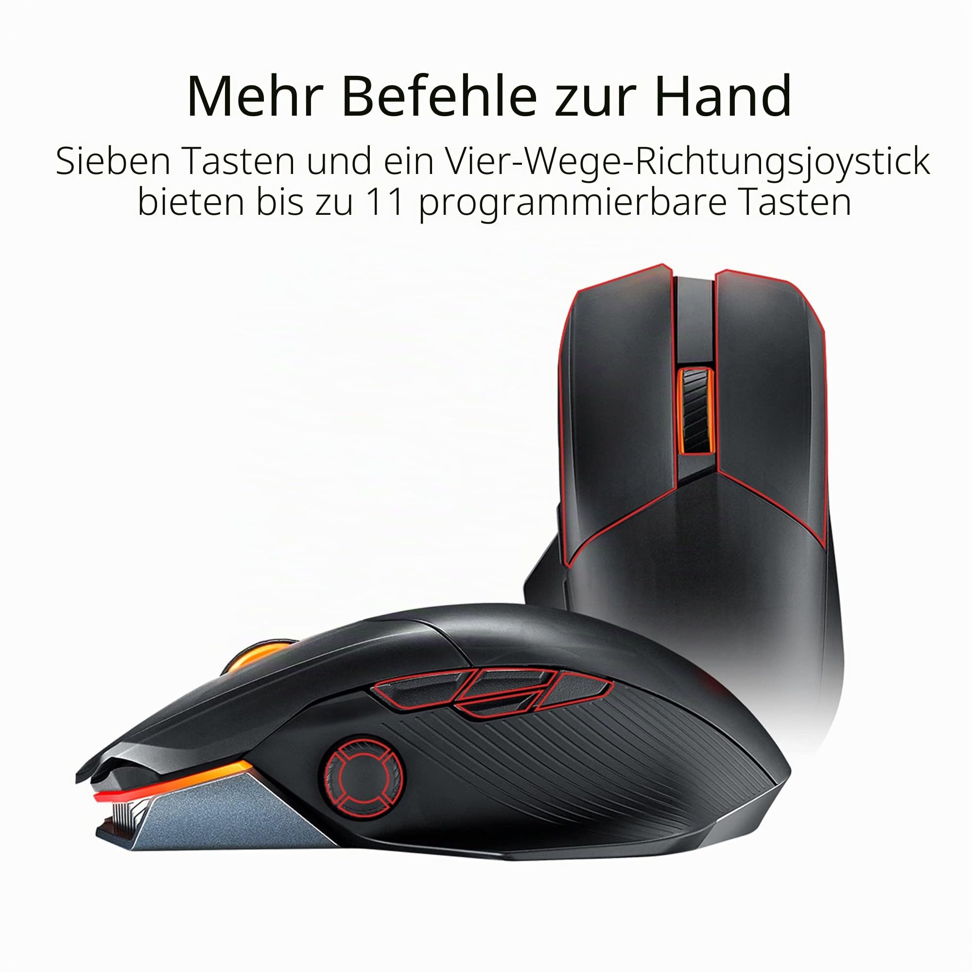 ASUS ROG Chakram X Origin kabellose RGB Gaming Maus (ROG AimPoint-Sensor, 36.000 dpi, Polling-Rate 8000 Hz, RF 2,4 GHz / Bluetooth / kabelgebunden, 11 programmierbare Tasten, Joystick, schwarz)