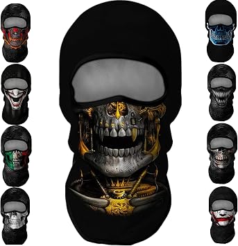 1Pc Full Face Mask, Ghosts Skull Face Shield Motorcycle Balaclava
