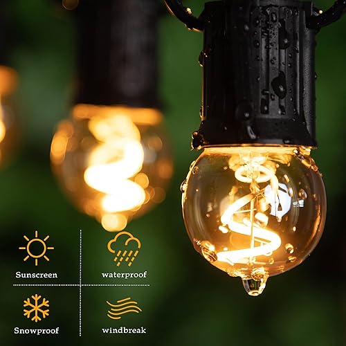 Miniatura 48 de Bombilla LED Edison G40 de bajo vatio, bombilla LED de 1 W, equivalente a 10 W, incandescente E26, base de tornillo, bombillas LED ultra cálidas