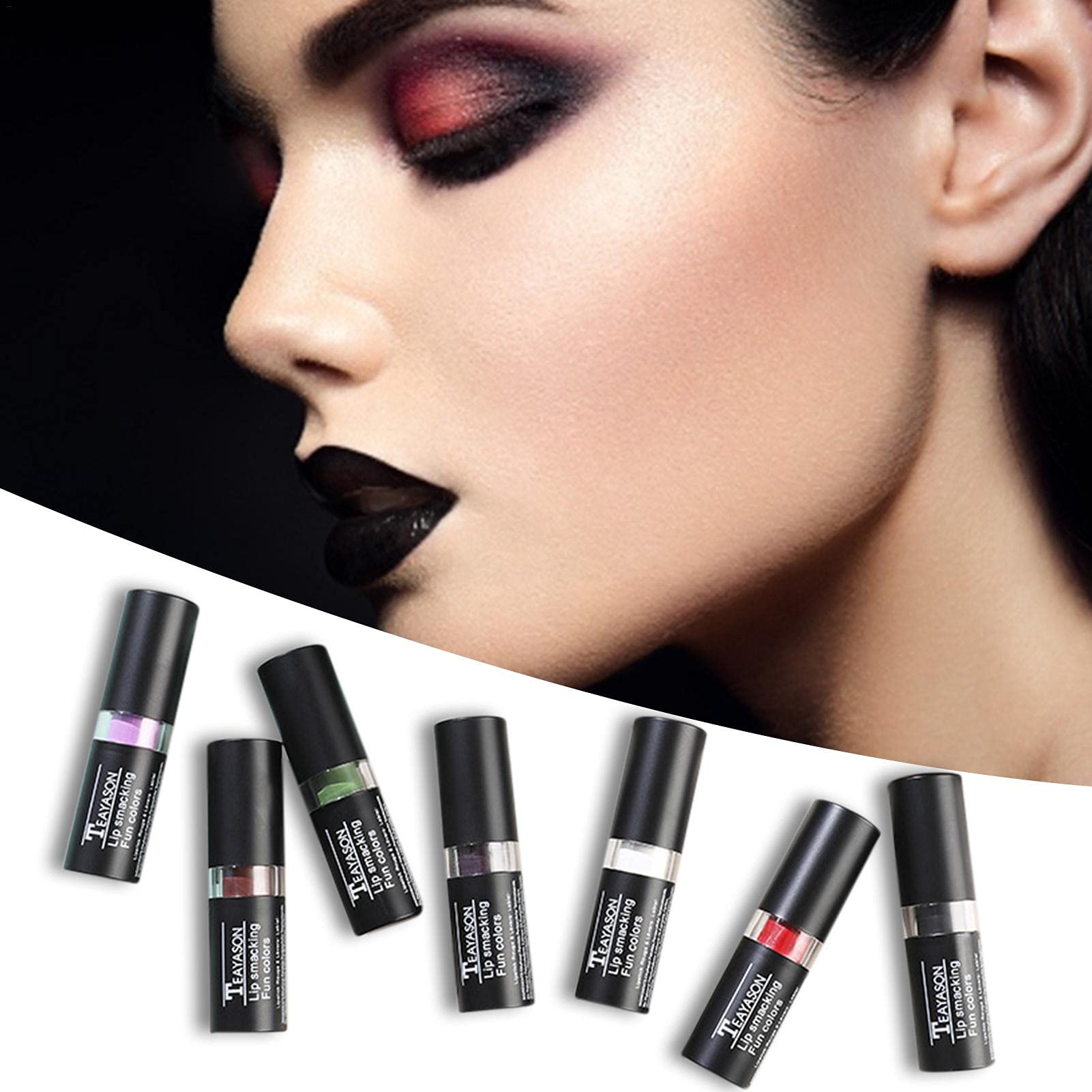 Amazon | ハロウィンリップスティックセット 12色口紅セット 黒 リップ  