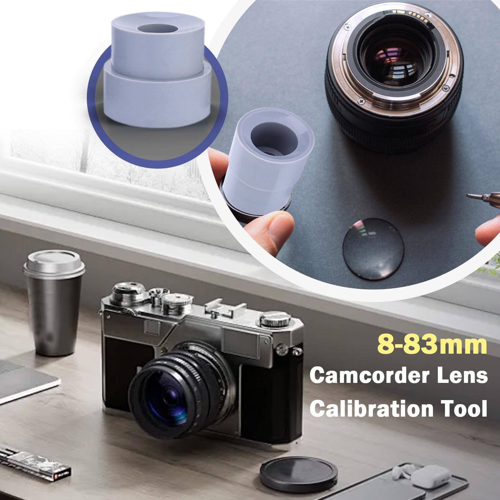 9pcs Camera Lens Repair Kit, 8-83mm Universal Opening Repair Lens Removal Rubber Accessories for DSLR Camera