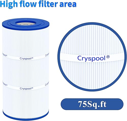 Miniatura 6 de Cryspool® 08045 Filtro compatible con CX760RE, C751, Clearwater II 75, Pro Clean 75, PA76, C-8411, FC-1255, cartucho de filtro de piscina de 75 pies