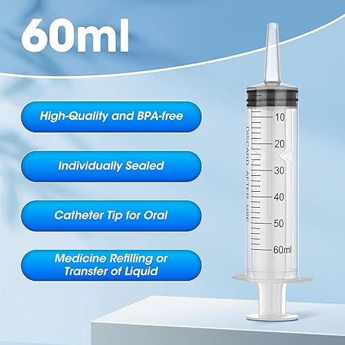Miniatura 23 de Jeringa Luer Lock de 0.1 fl oz para líquidos, jeringa con tapa, paquete de 30 unidades envueltas individualmente