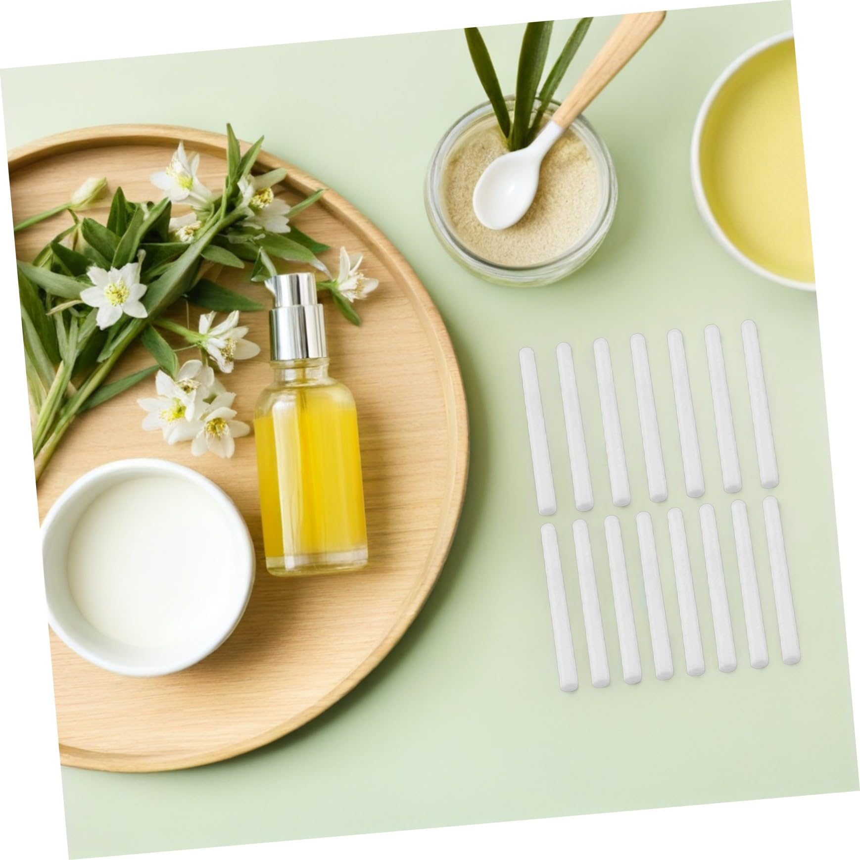 VICASKY 15 Pezzi Bastoncini Diffusori di Oli Essenziali in Fibra di Cotone, Accessori per Aromaterapia per Ambienti Casa, Bagno e Viaggi, Bastoncini Volatili per Diffusori di Aromi